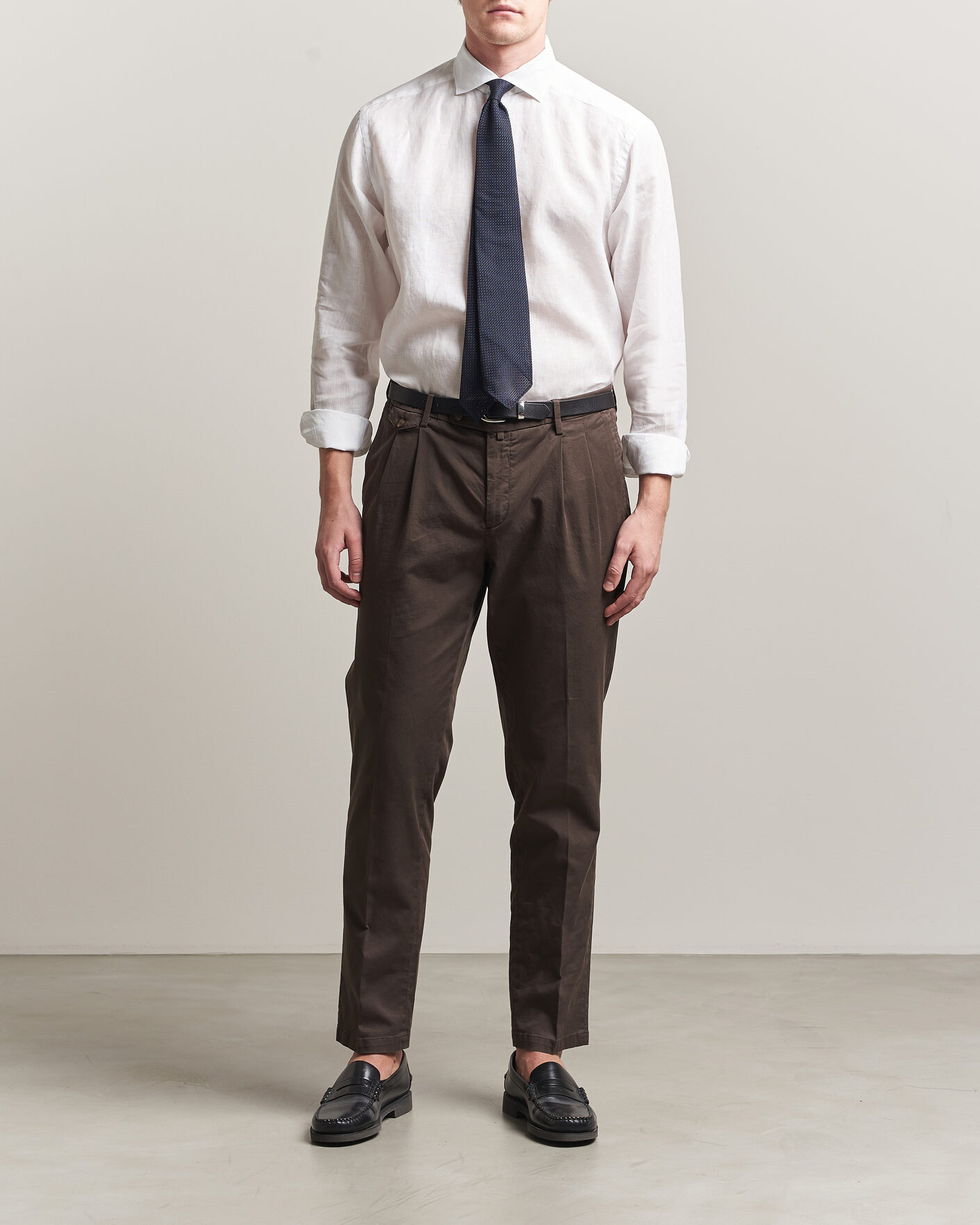 Herre | Skjorter | Eton | Casual Fit Linen Shirt White