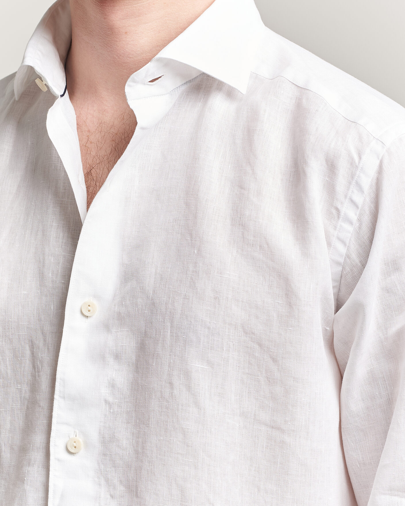 Herre | Skjorter | Eton | Casual Fit Linen Shirt White