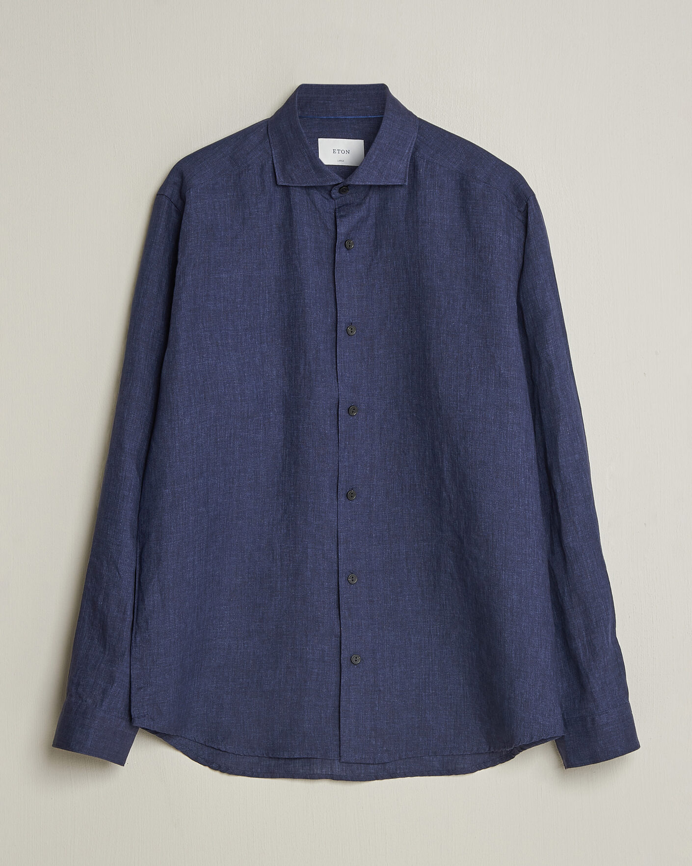Herre | Skjorter | Eton | Casual Fit Linen Shirt Navy Blue