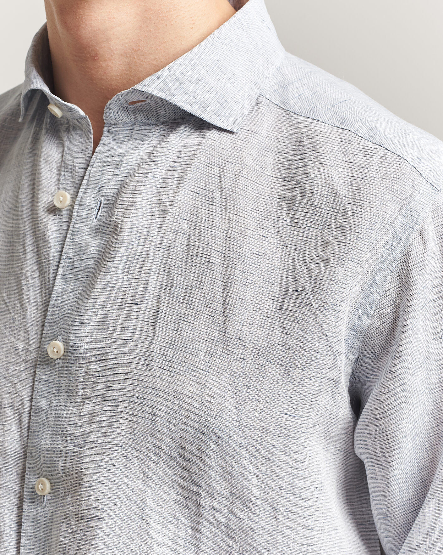 Herre | Skjorter | Eton | Casual Fit Linen Shirt Light Blue