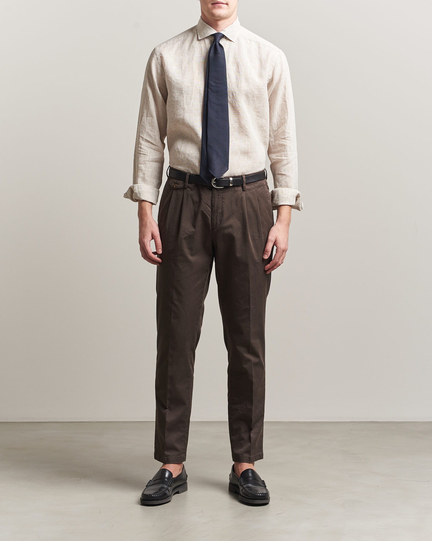 Herre | Skjorter | Eton | Casual Fit Linen Shirt Beige