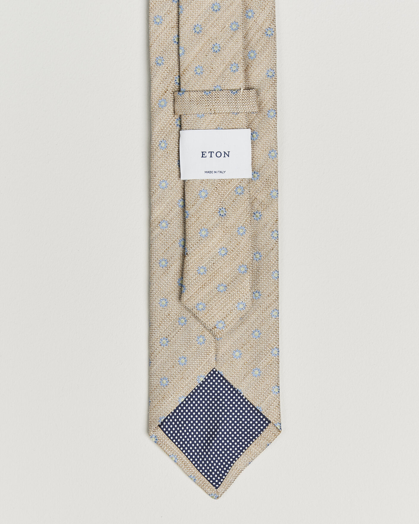 Herre | Slips | Eton | Floral Linen Silk Tie Beige
