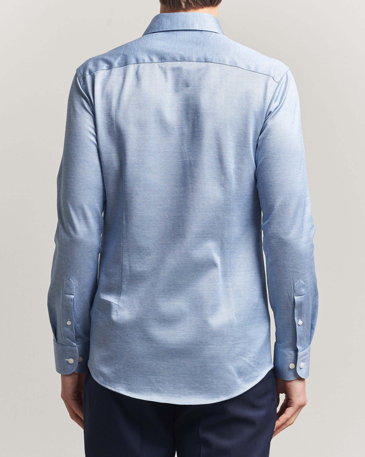 Herre | Skjorter | Eton | Filo di Scozia Knitted Shirt Light Blue