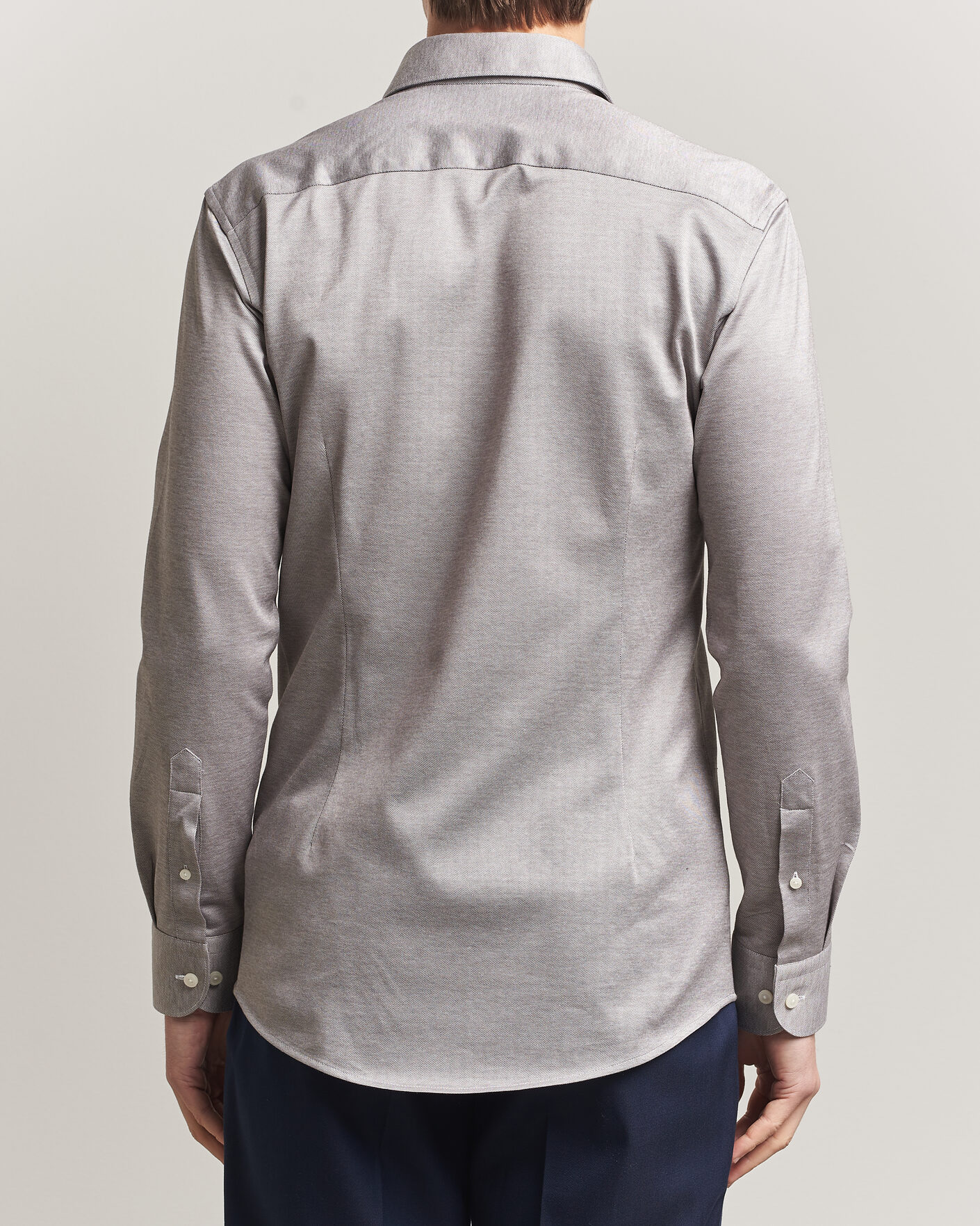 Herre | Skjorter | Eton | Filo di Scozia Knitted Shirt Brown