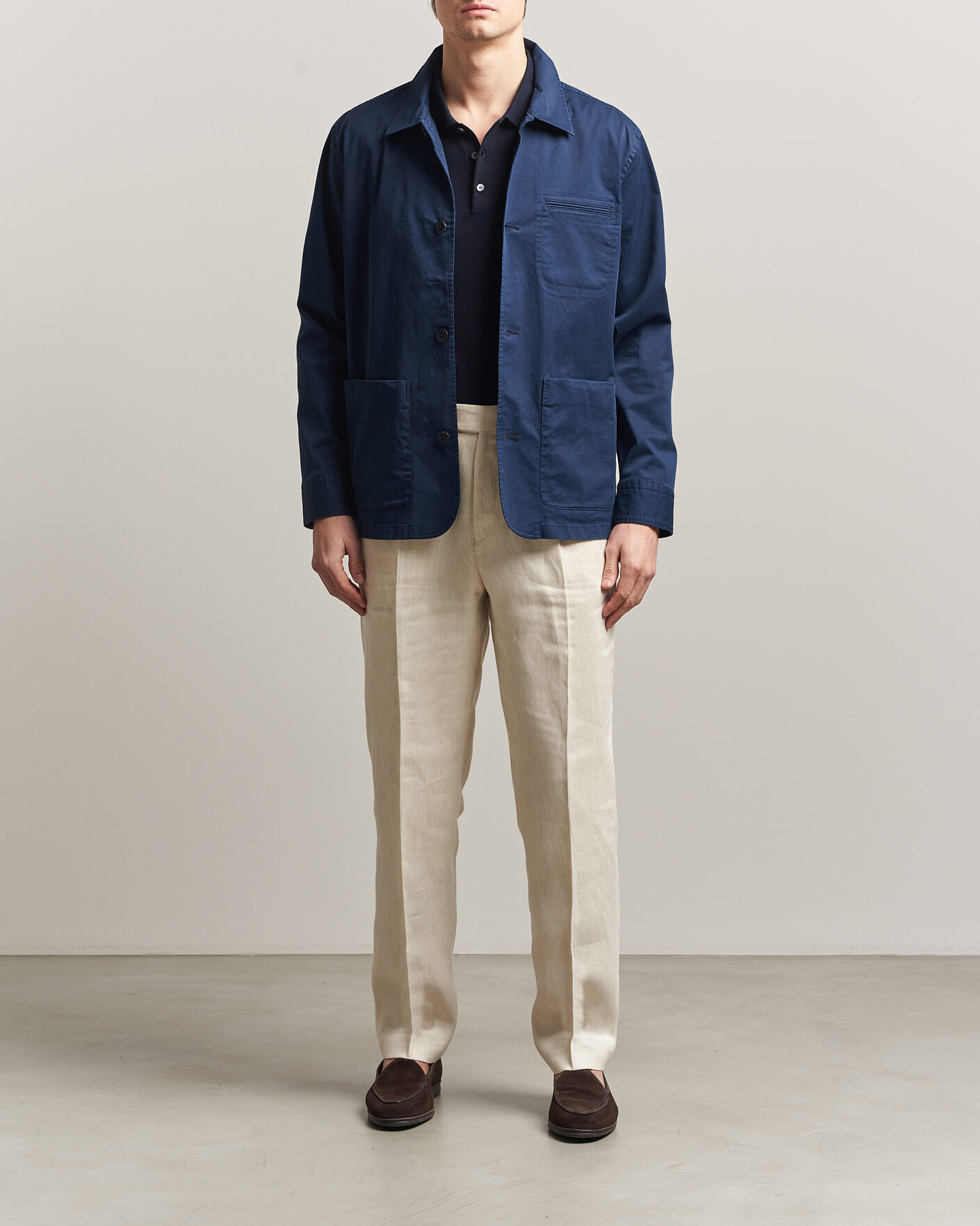 Herre | Jakker | Eton | Cotton Chore Jacket Navy Blue