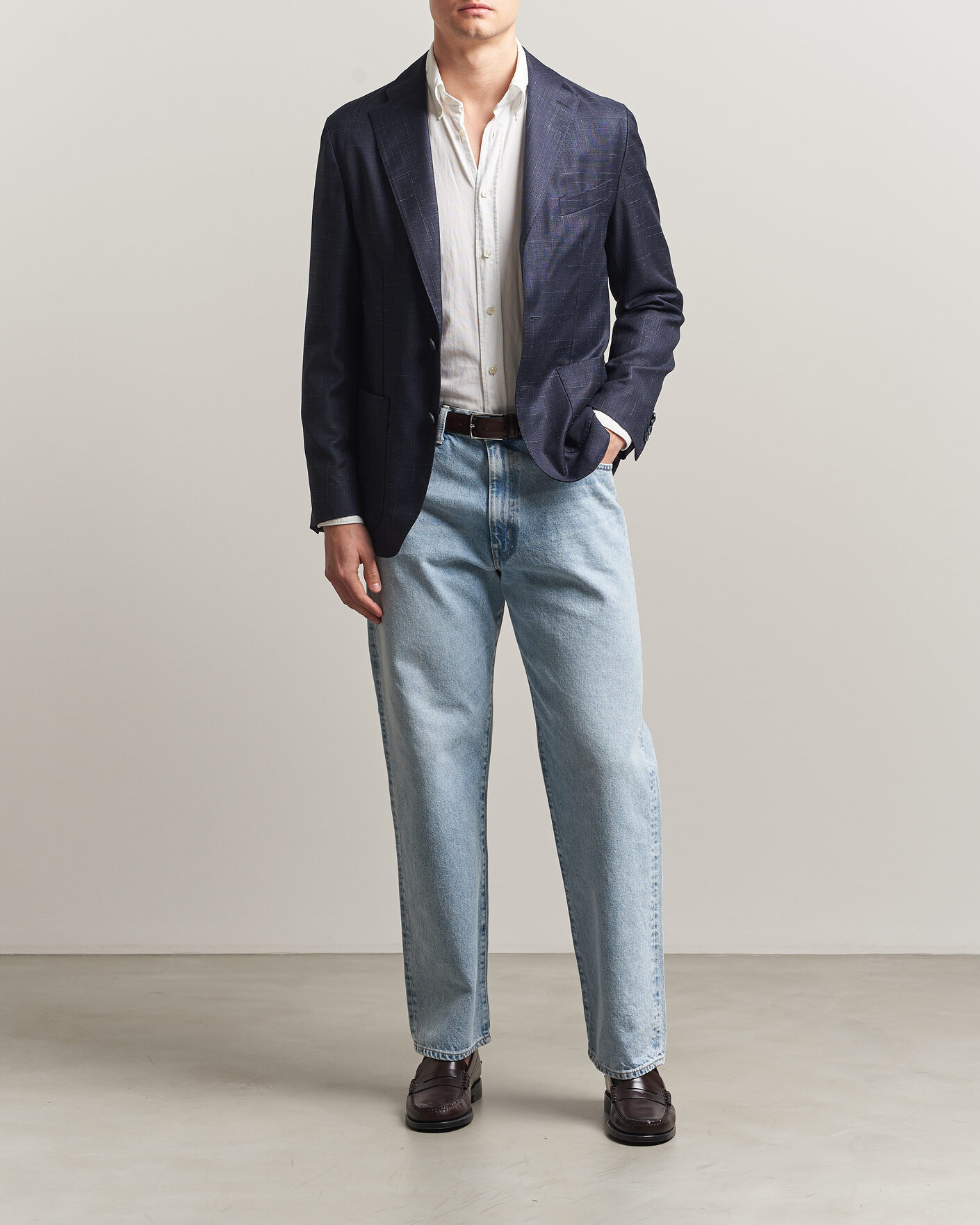 Herre | Blazere & jakker | Eton | Wool Silk Soft Blazer Navy Blue