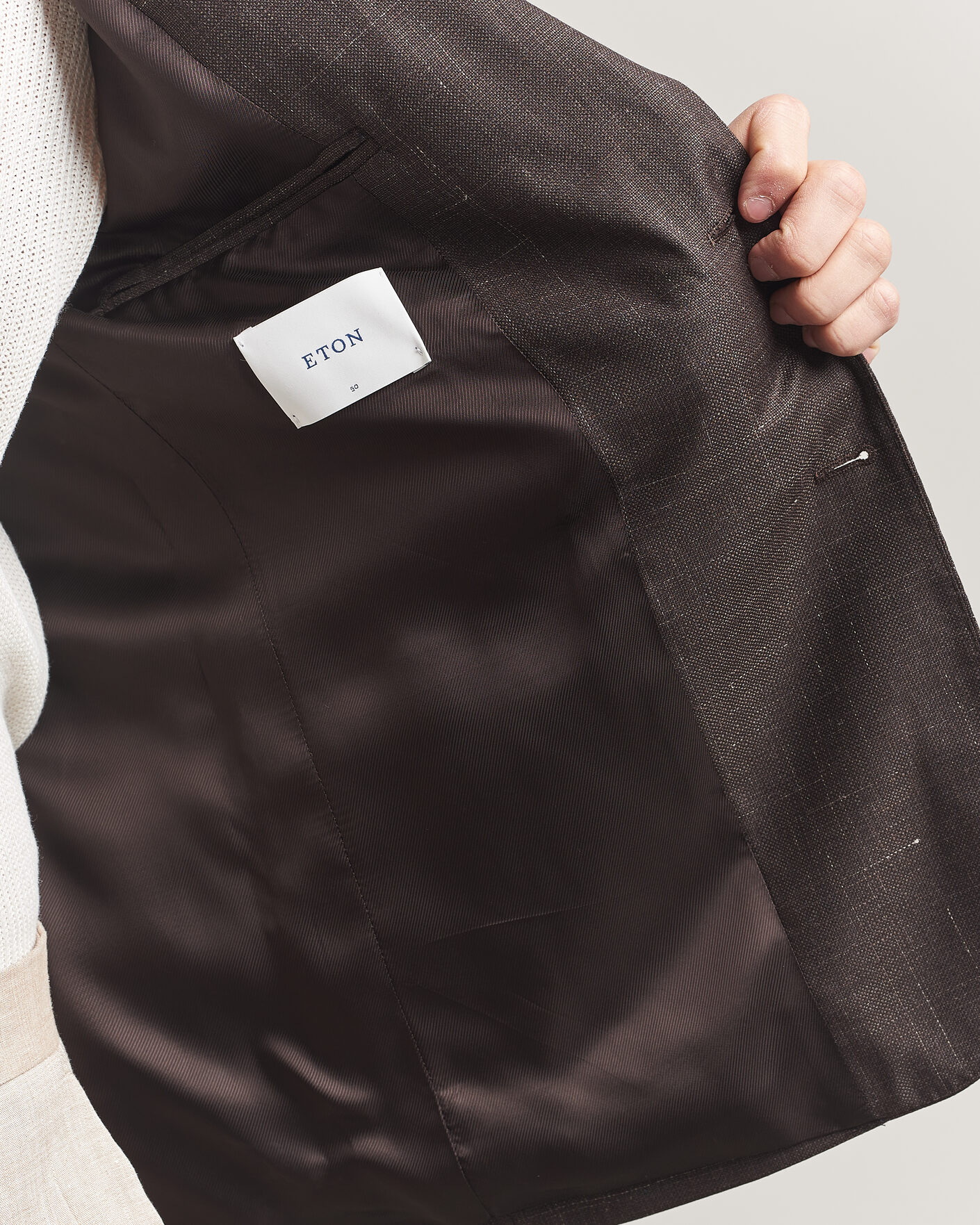 Herre | Blazere & jakker | Eton | Wool Silk Soft Blazer Dark Brown