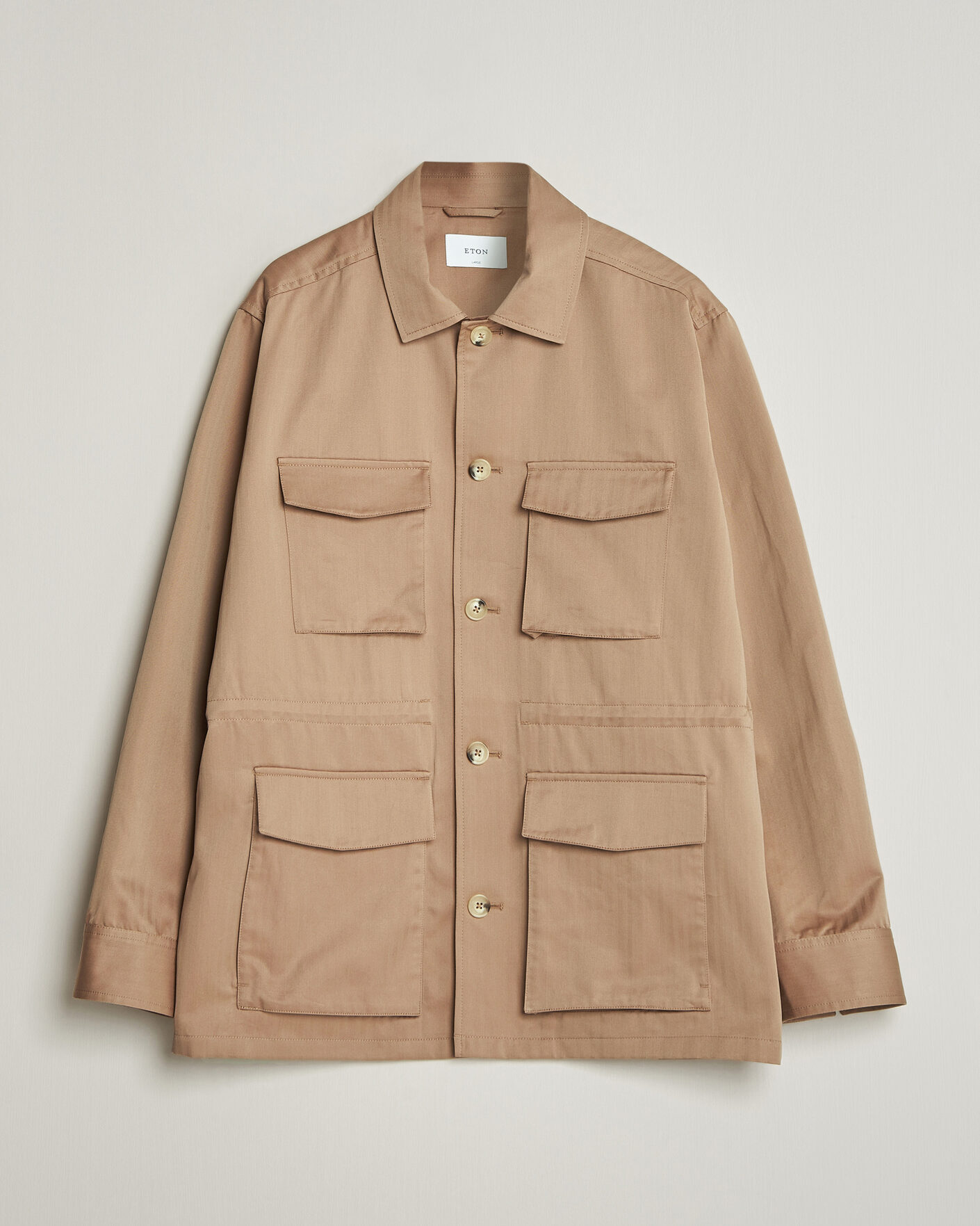 Herre | Jakker | Eton | Cotton Safari Drawstring Jacket Beige