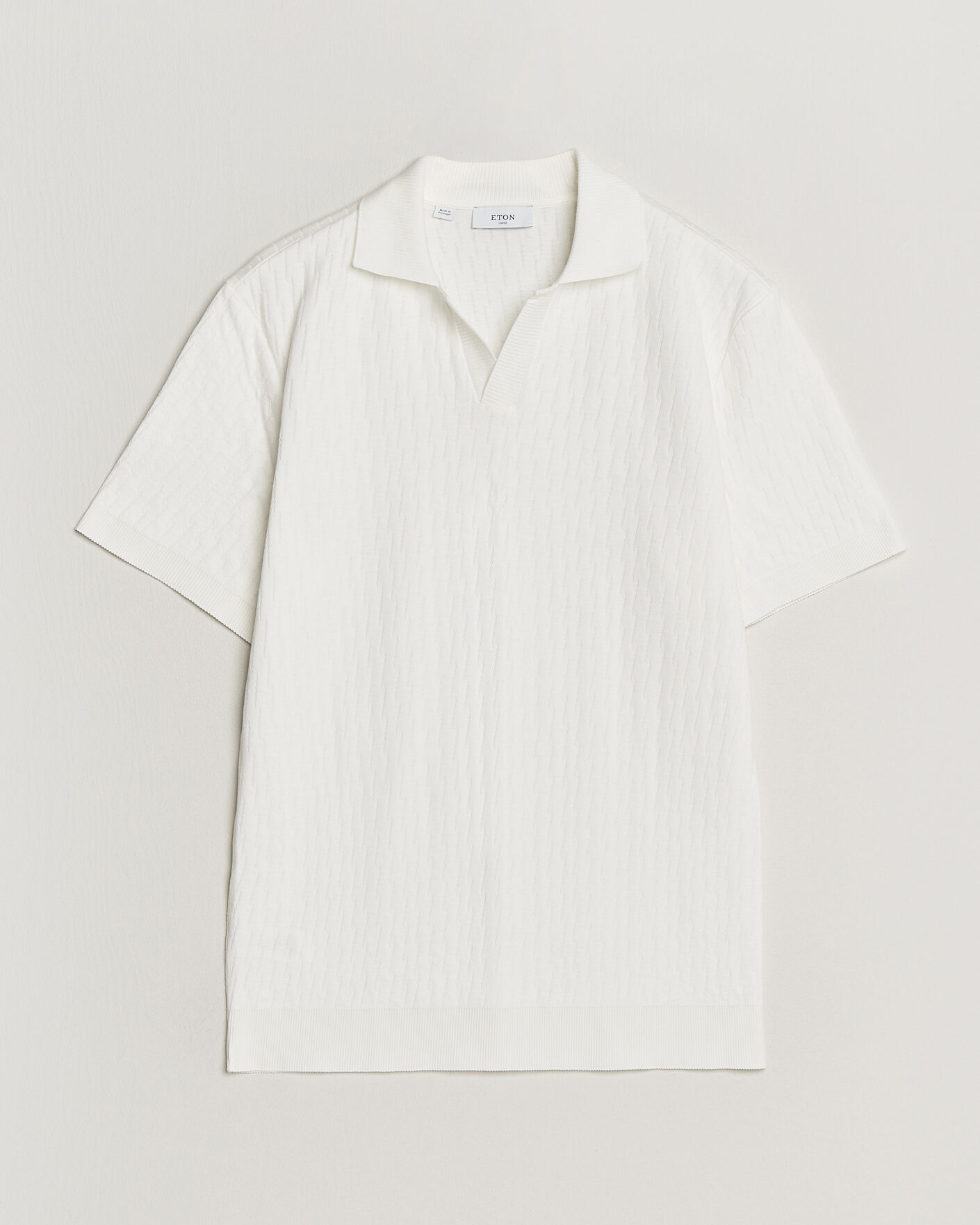 Herre | Polotrøjer | Eton | Open Collar Jacquard Polo Off White