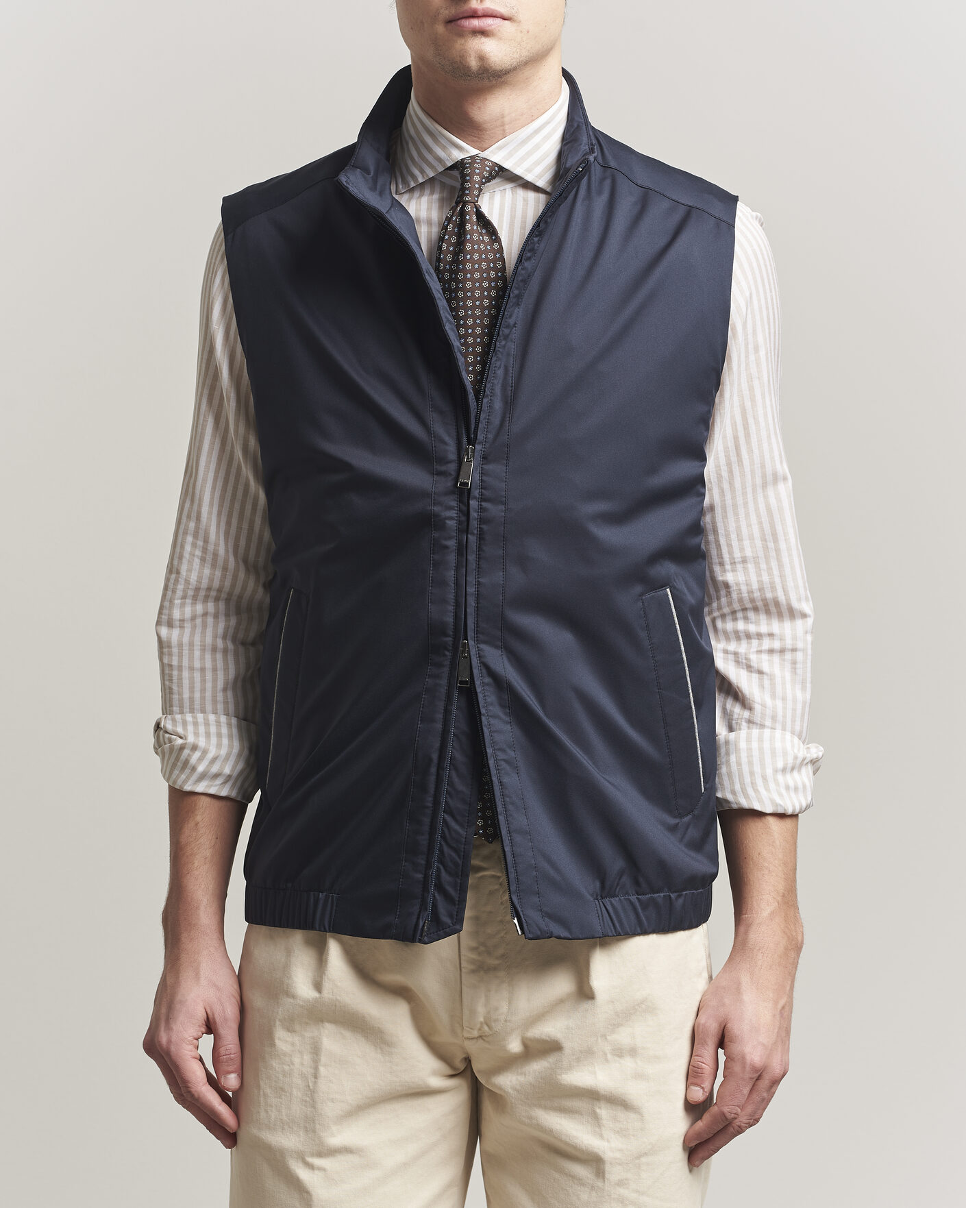 Herre | Veste | Eton | Lightweight Wind Vest Navy Blue
