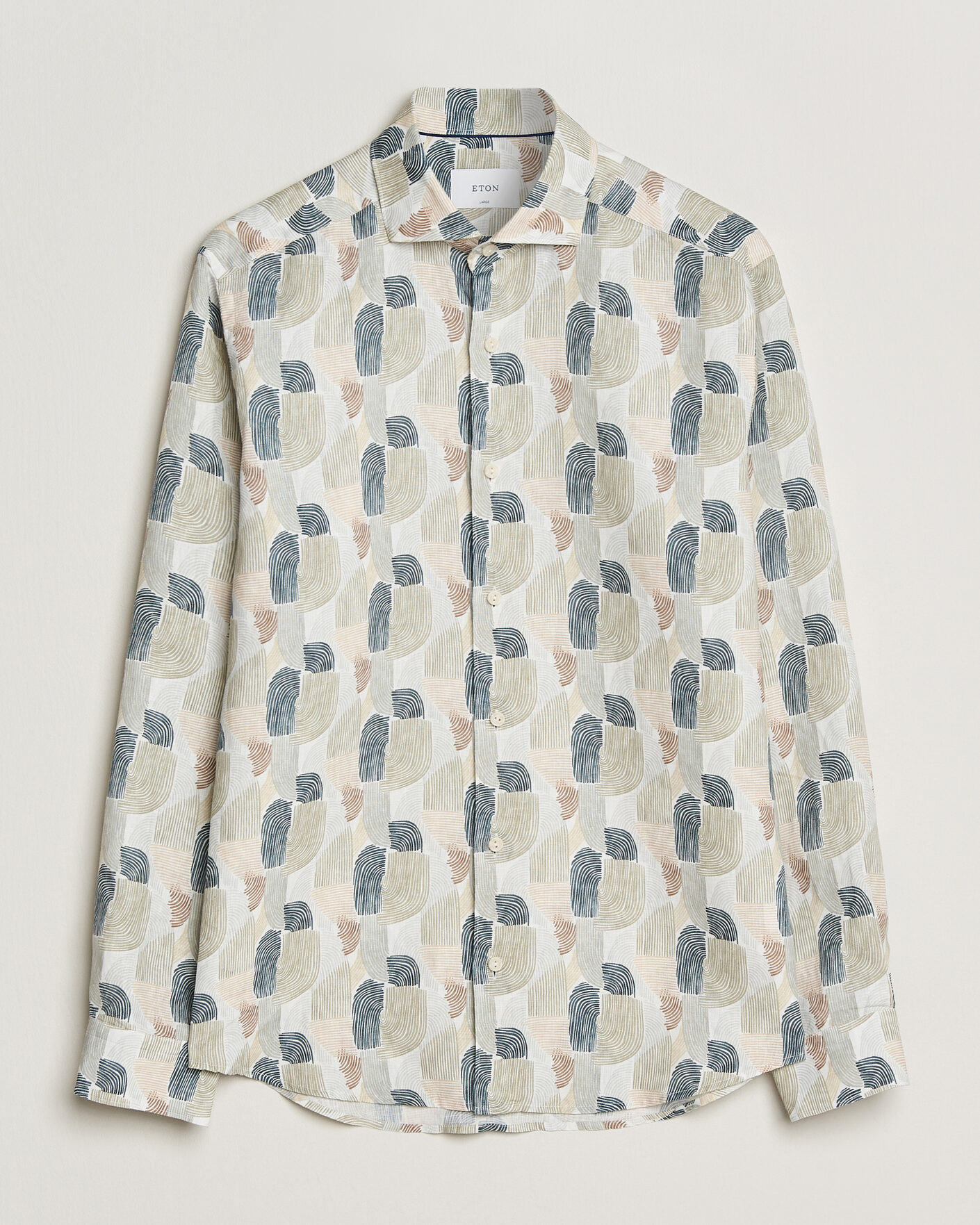 Herre | Skjorter | Eton | Casual Fit Printed Linen Shirt Multi