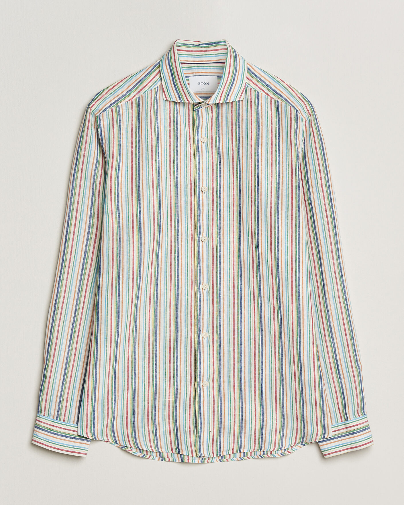 Herre | Skjorter | Eton | Casual Fit Striped Linen Shirt Multi