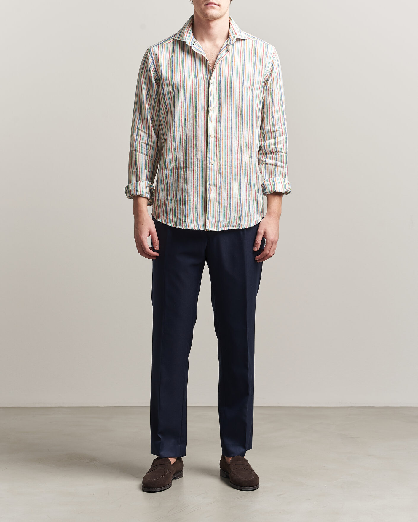 Herre | Skjorter | Eton | Casual Fit Striped Linen Shirt Multi