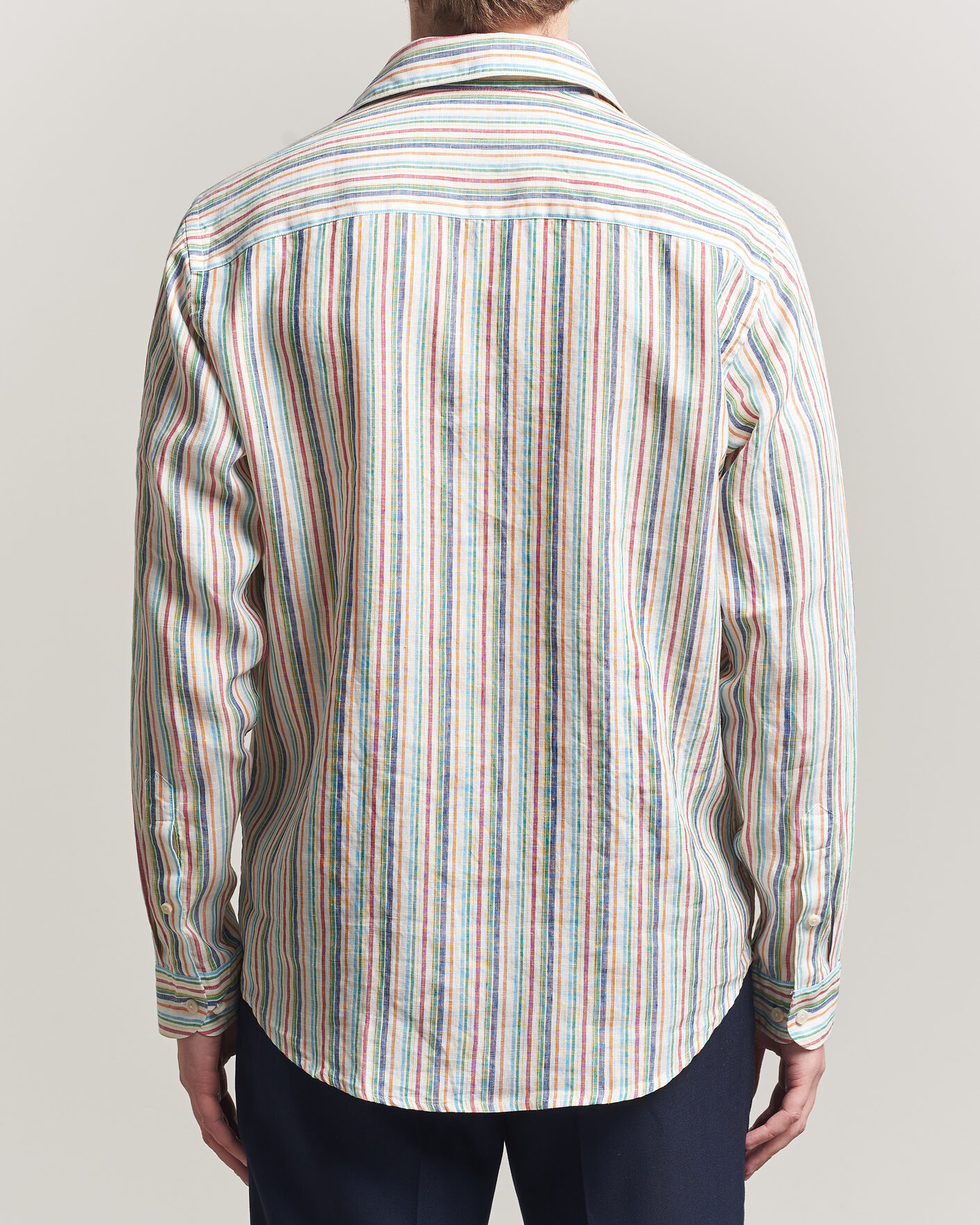 Herre | Skjorter | Eton | Casual Fit Striped Linen Shirt Multi