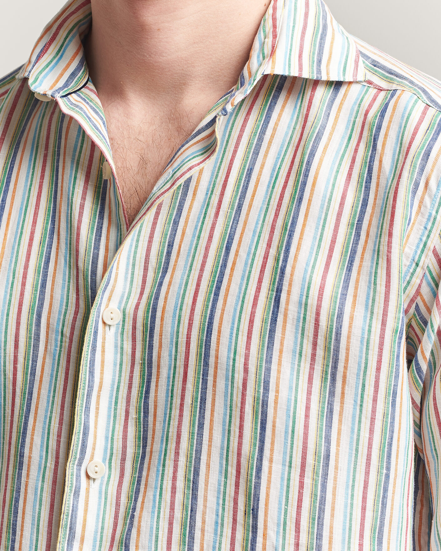 Herre | Skjorter | Eton | Casual Fit Striped Linen Shirt Multi