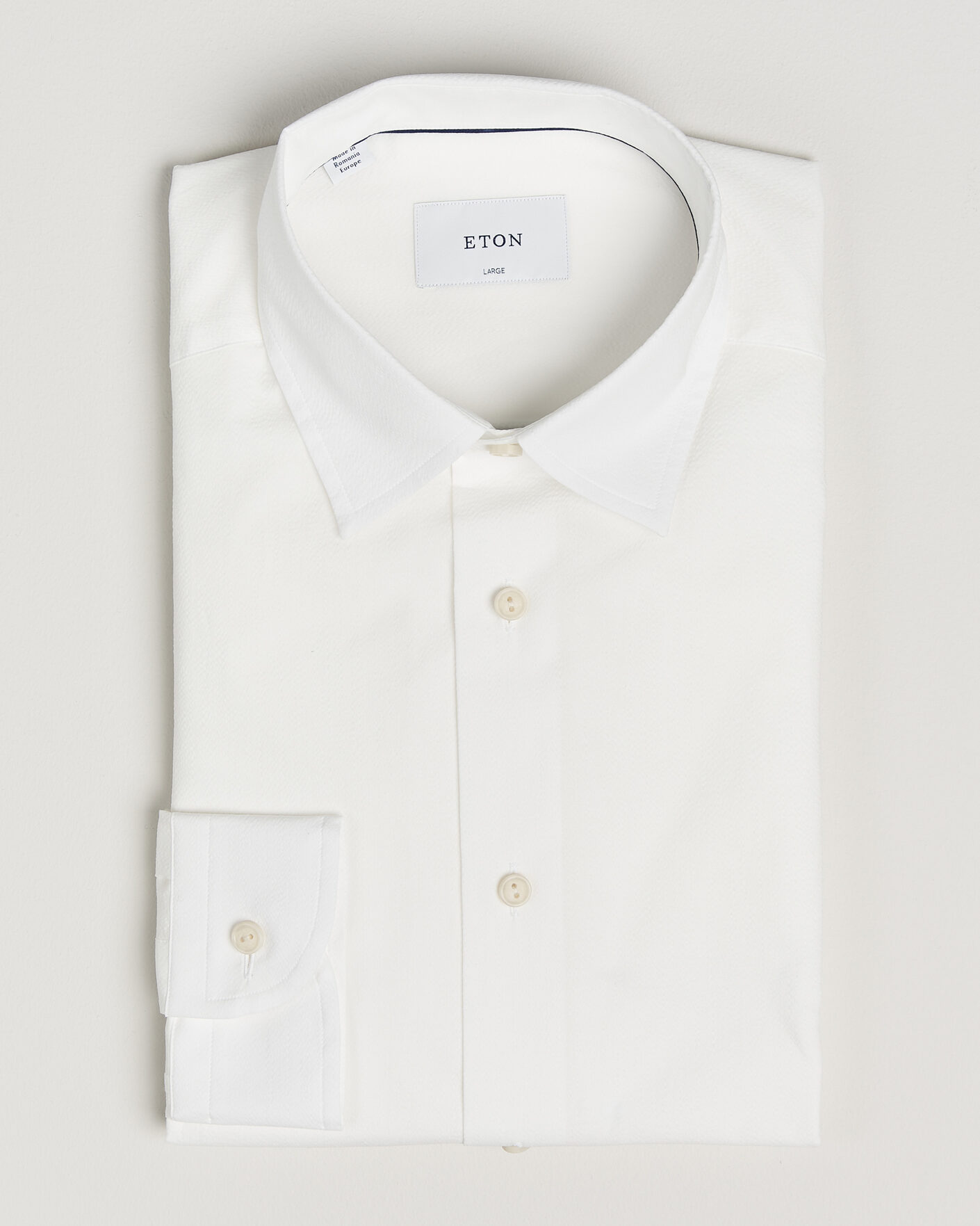 Herre | Skjorter | Eton | Casual Fit Seersucker Resort Shirt White