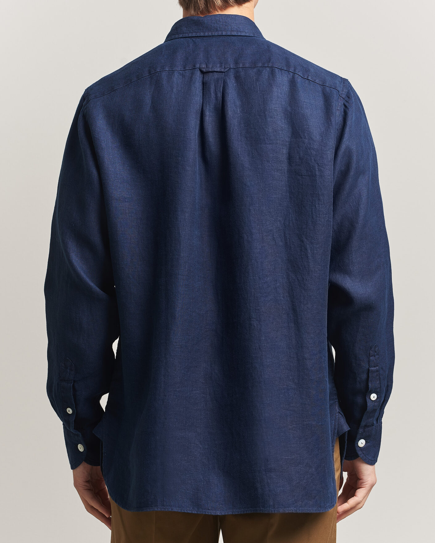 Herre | Skjorter | Drake's | Linen Twill Deep Pocket Work Shirt Navy