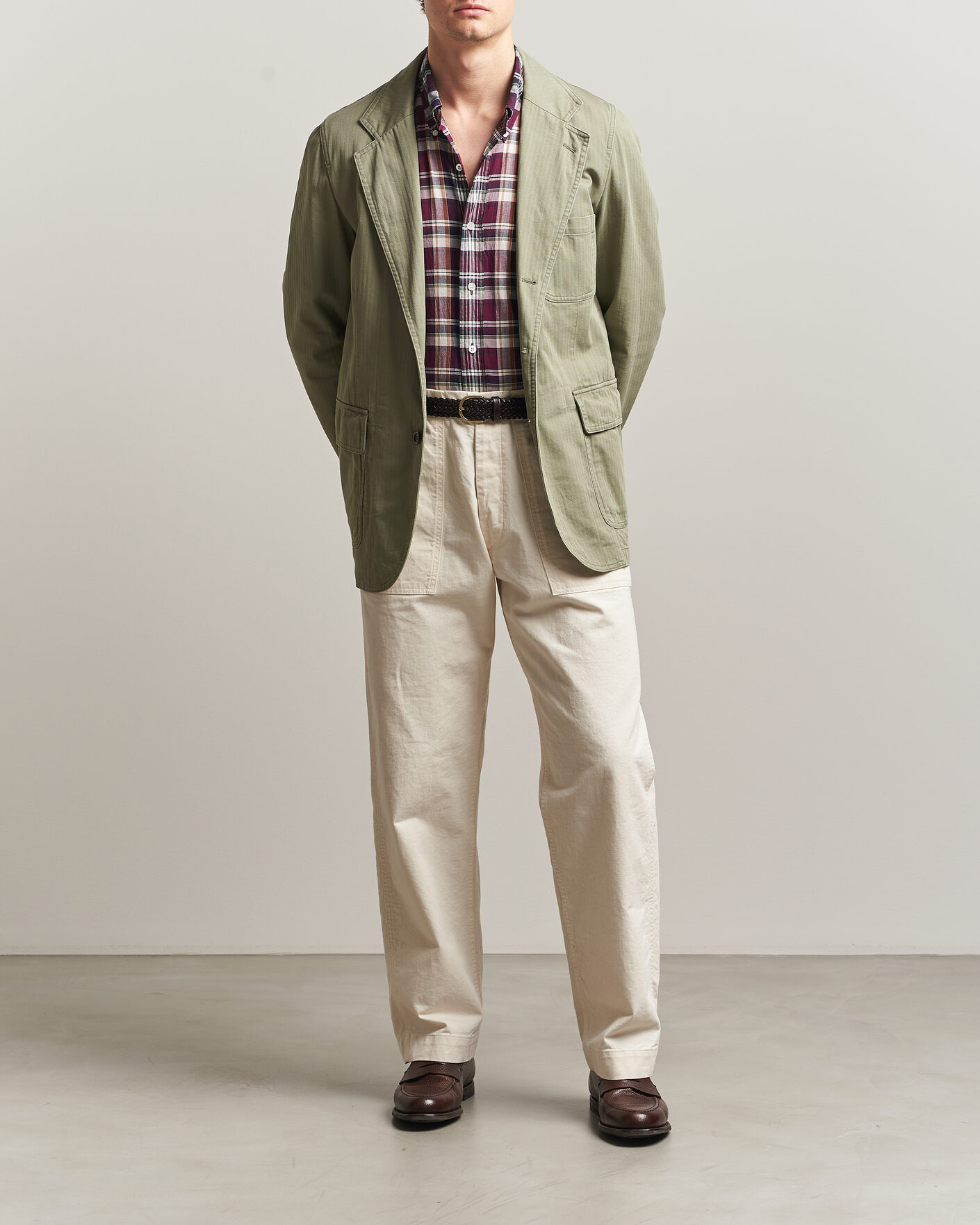 Herre | Blazere & jakker | Drake's | MKI Herringbone Games Blazer Olive