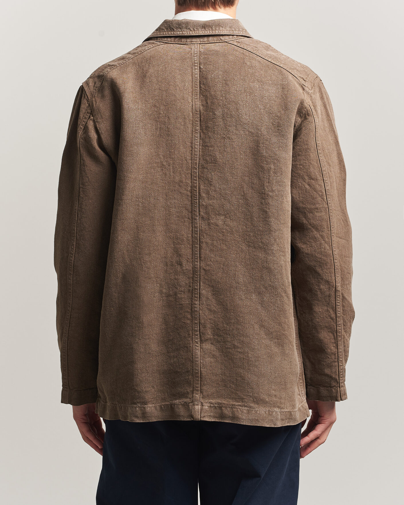Herre | Jakker | Drake's | Heavy Linen Chore Jacket Brown