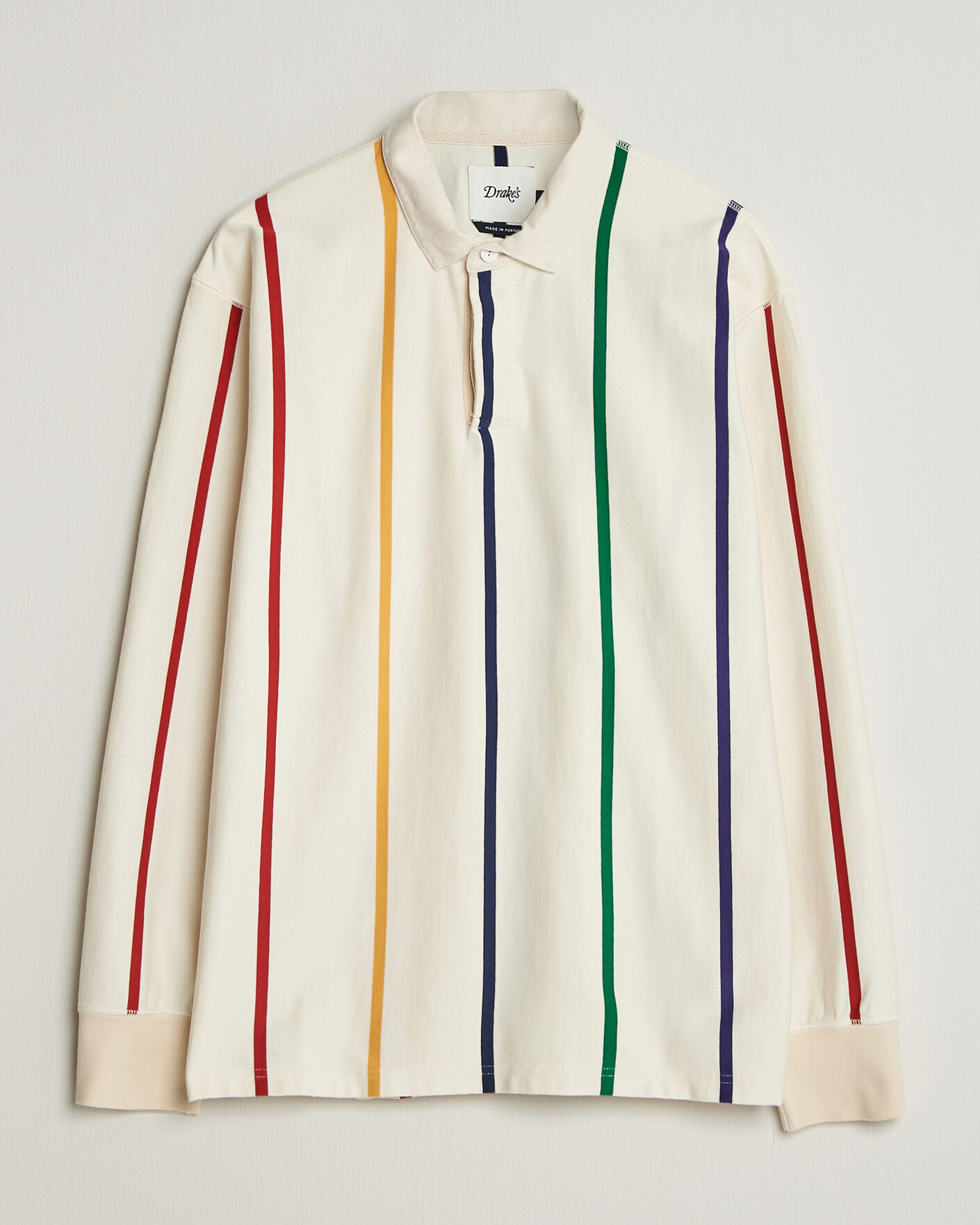Herre | Trøjer | Drake's | Colourful Vertical Stripe Rugby White