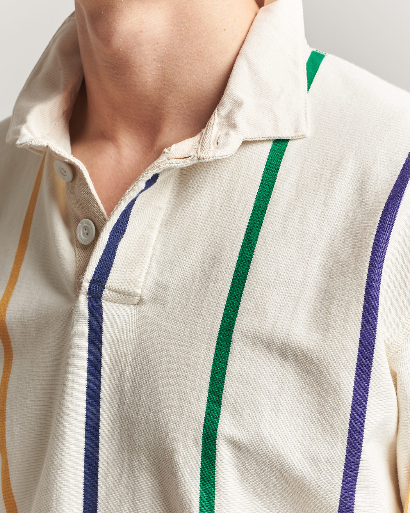 Herre | Trøjer | Drake's | Colourful Vertical Stripe Rugby White
