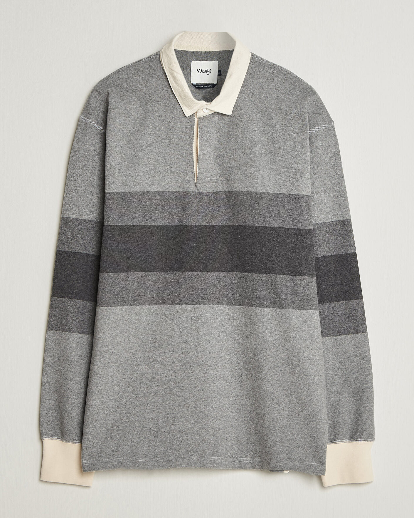 Herre | Trøjer | Drake's | Melange Stripe Rugby Grey