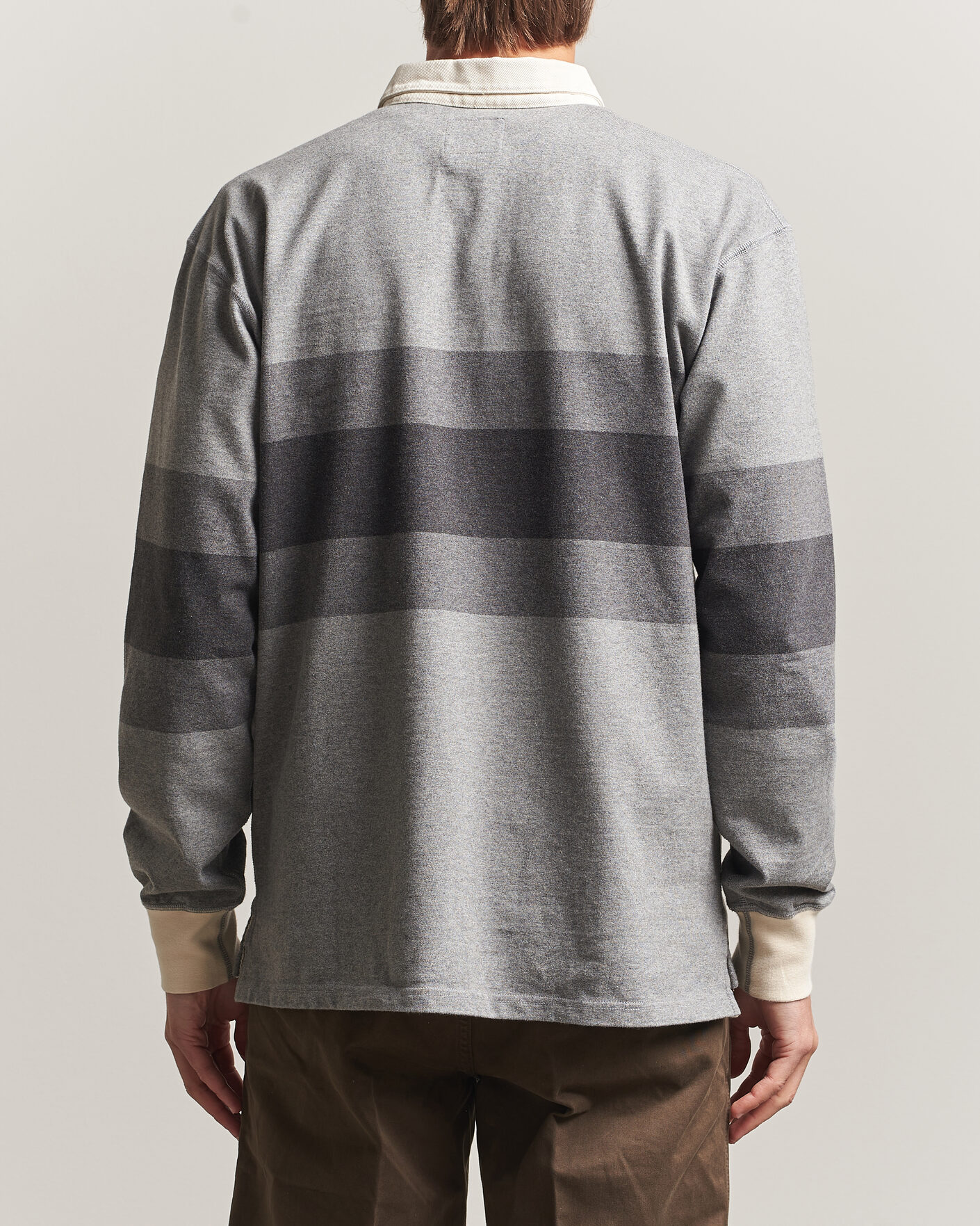 Herre | Trøjer | Drake's | Melange Stripe Rugby Grey