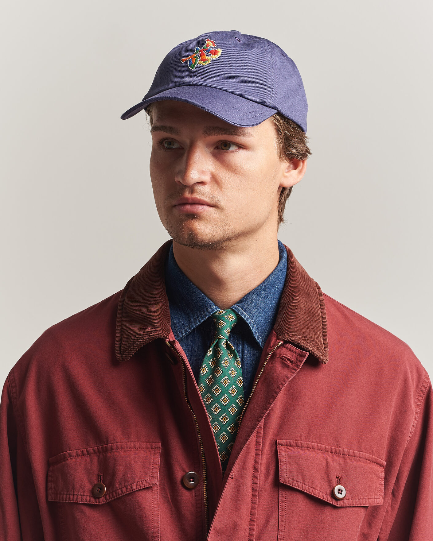 Herre | Hatte & kasketter | Drake's | Tapisserie Twill Baseball Cap Blue