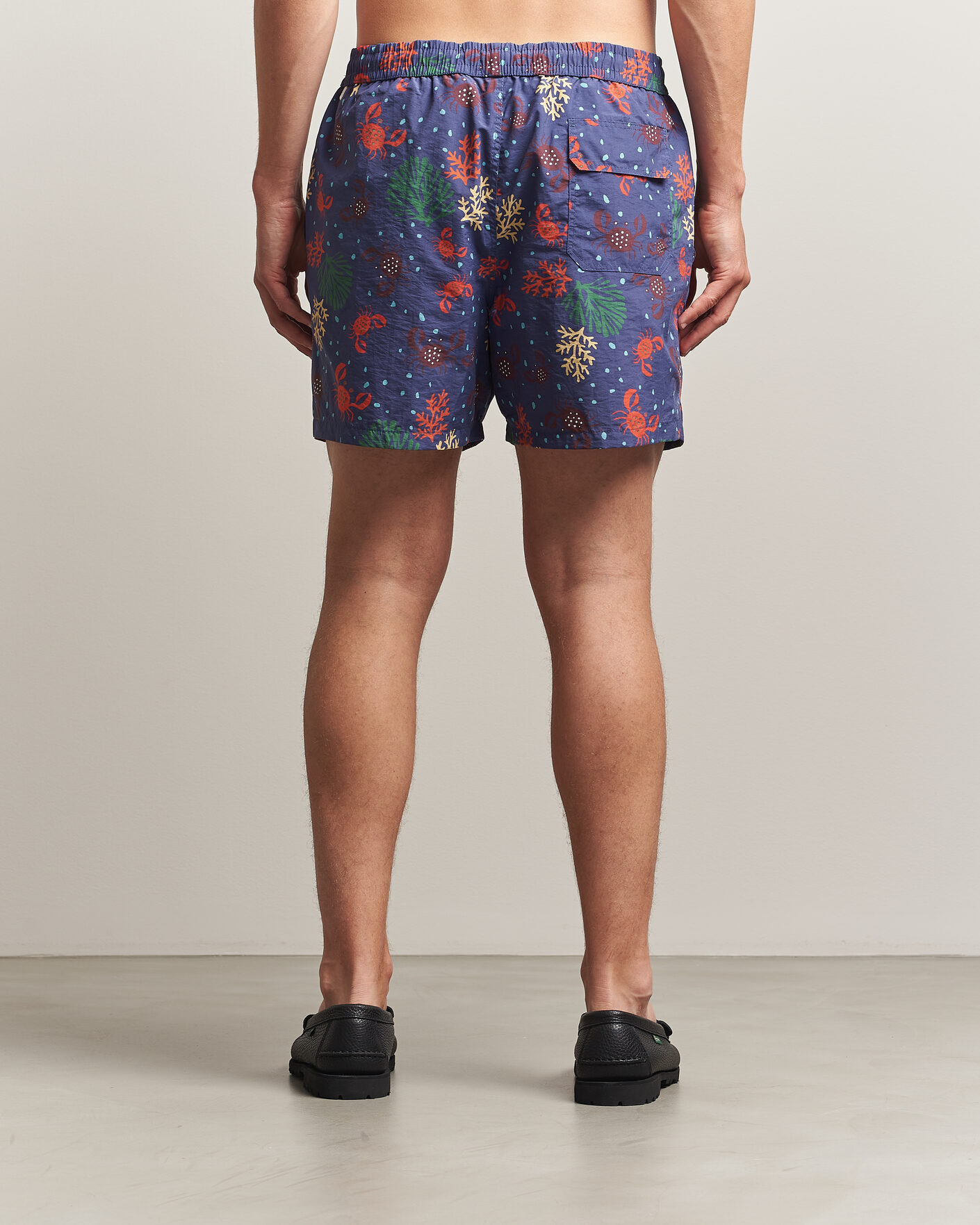 Herre | Badebukser | Drake's | Crabs Drawstring Swimshorts Blue