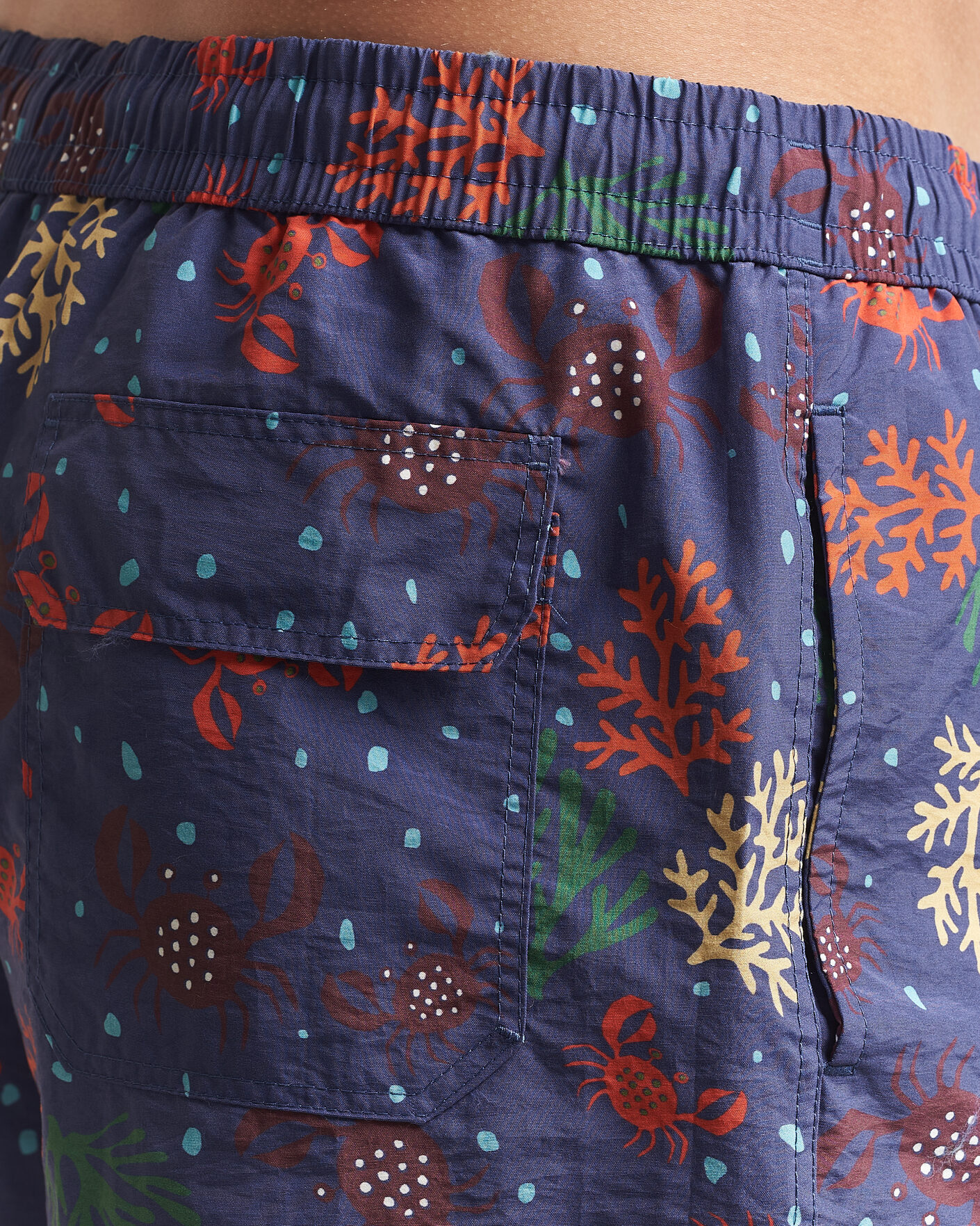 Herre | Badebukser | Drake's | Crabs Drawstring Swimshorts Blue