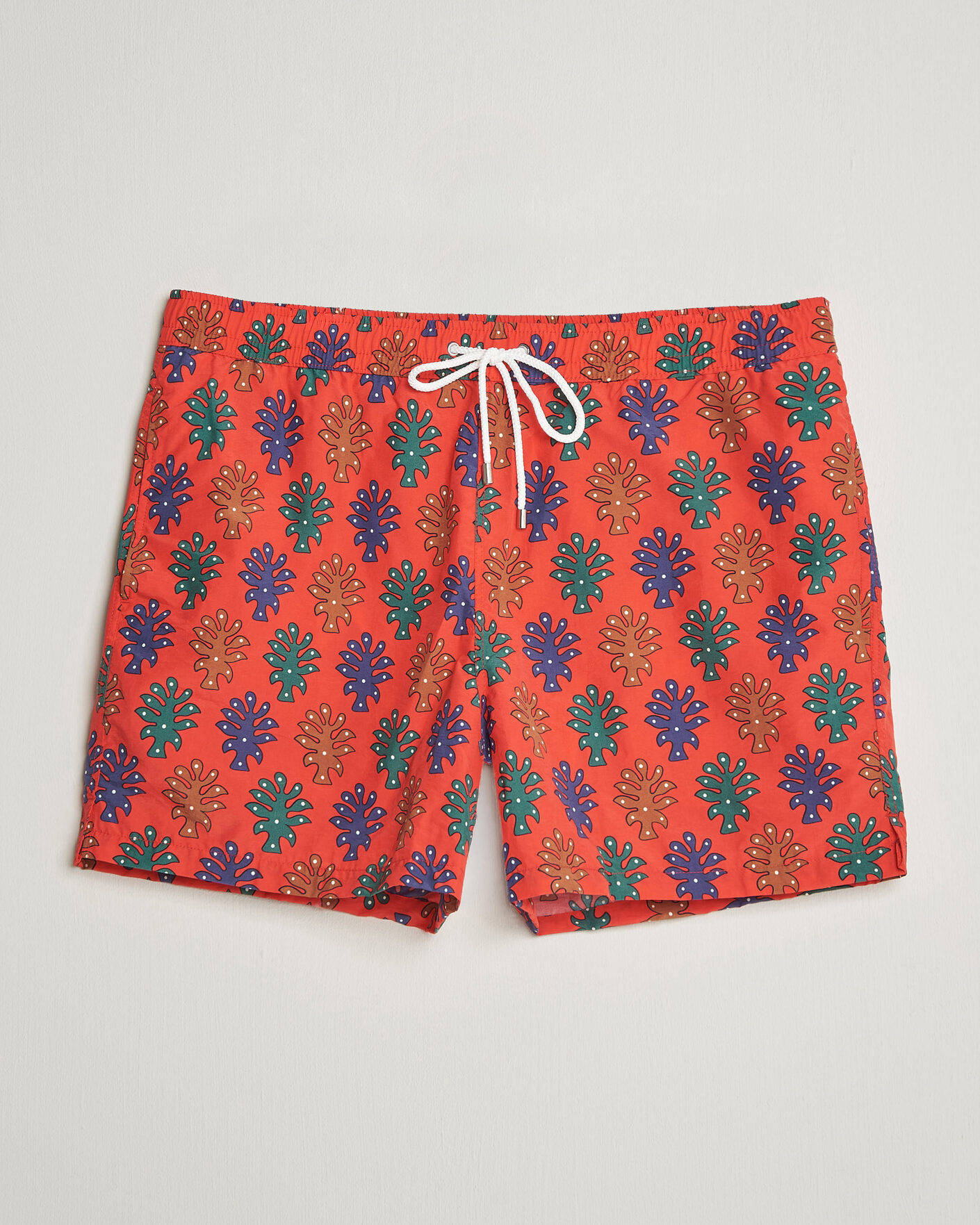 Herre | Badebukser | Drake's | Trees Drawstring Swimshorts Tomato