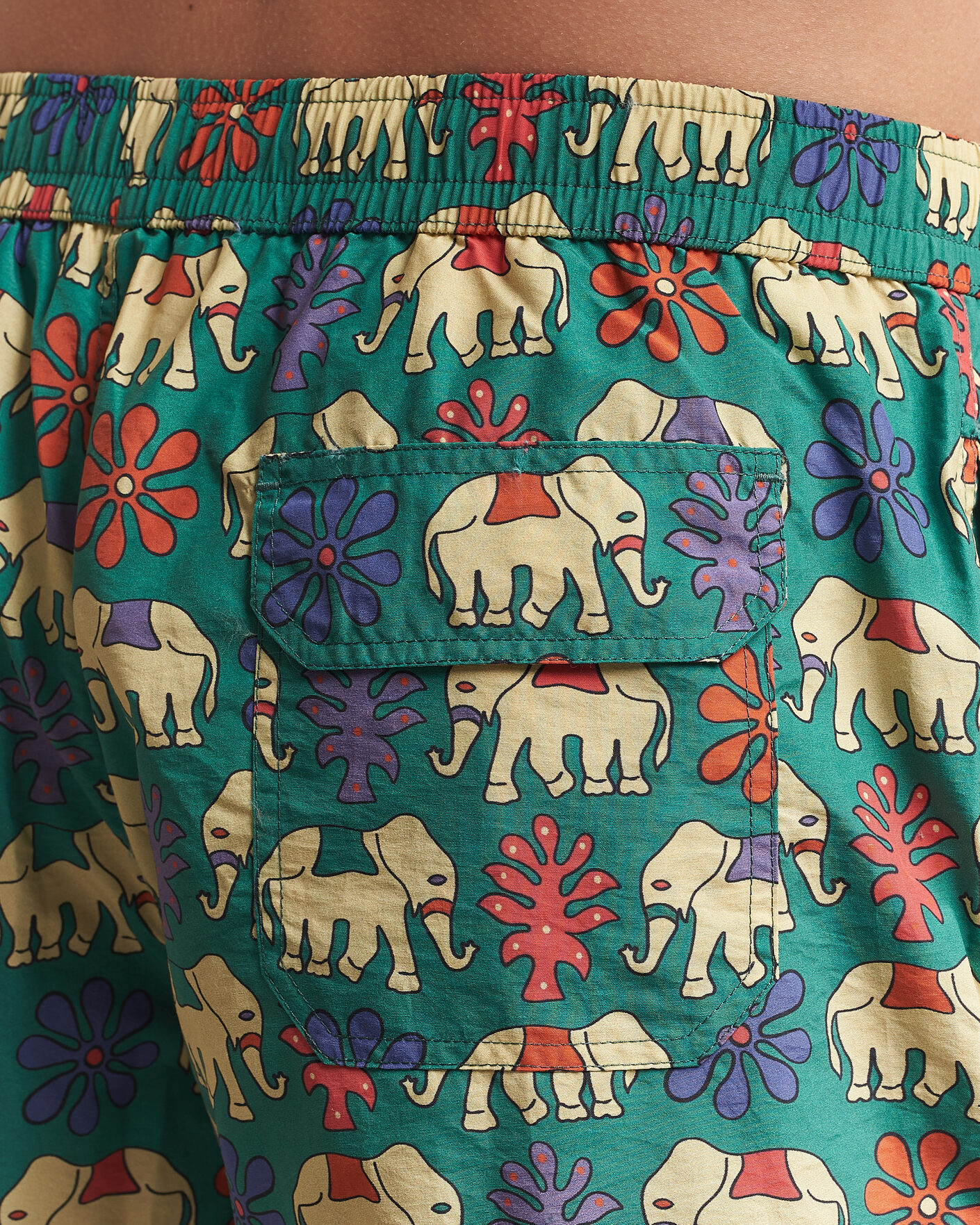 Herre | Badebukser | Drake's | Elephants Drawstring Swimshorts Green
