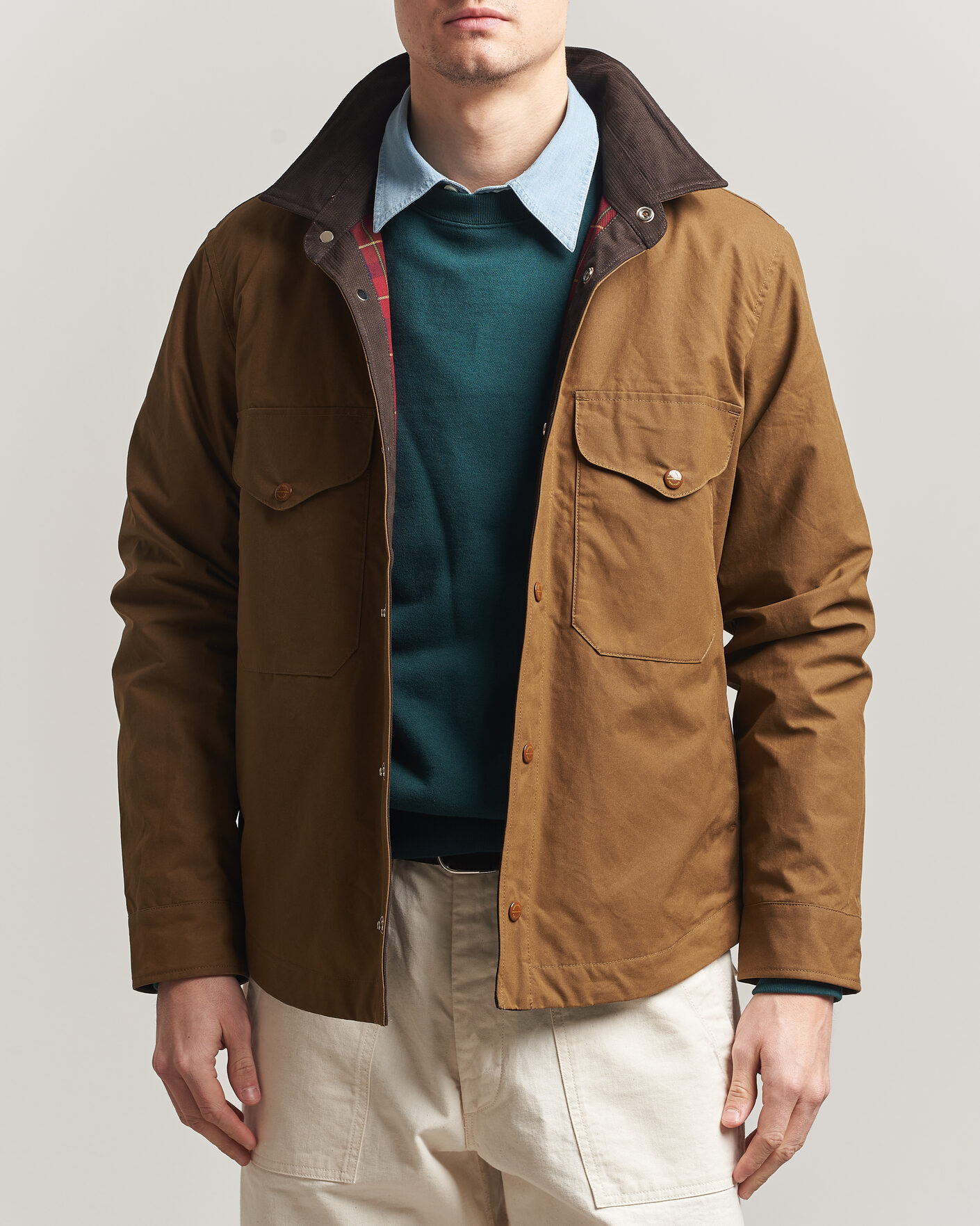 Herre | Jakker | Manifattura Ceccarelli | Dry Wax Heavy Shirt Jacket Dark Tan