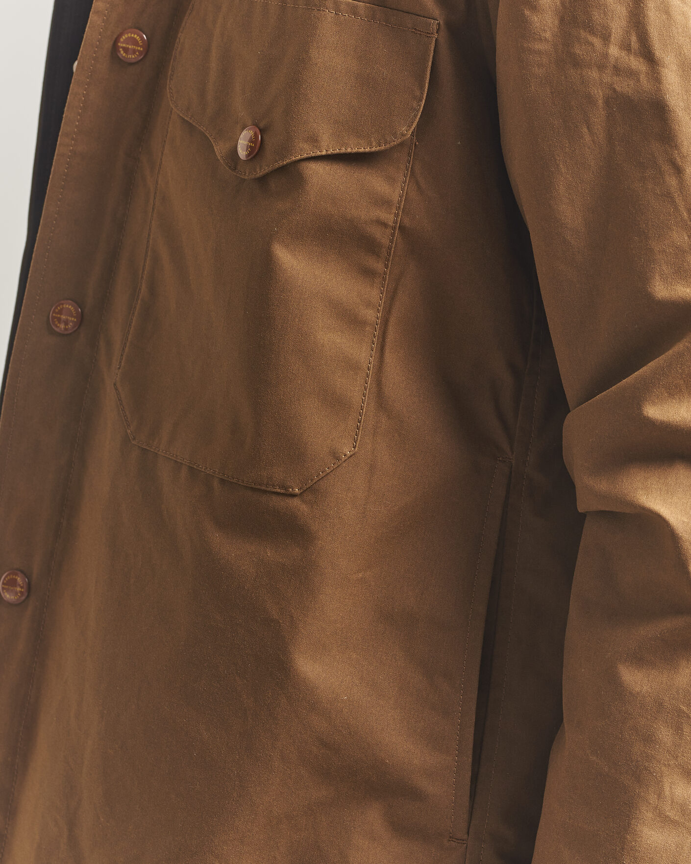 Herre | Jakker | Manifattura Ceccarelli | Dry Wax Heavy Shirt Jacket Dark Tan