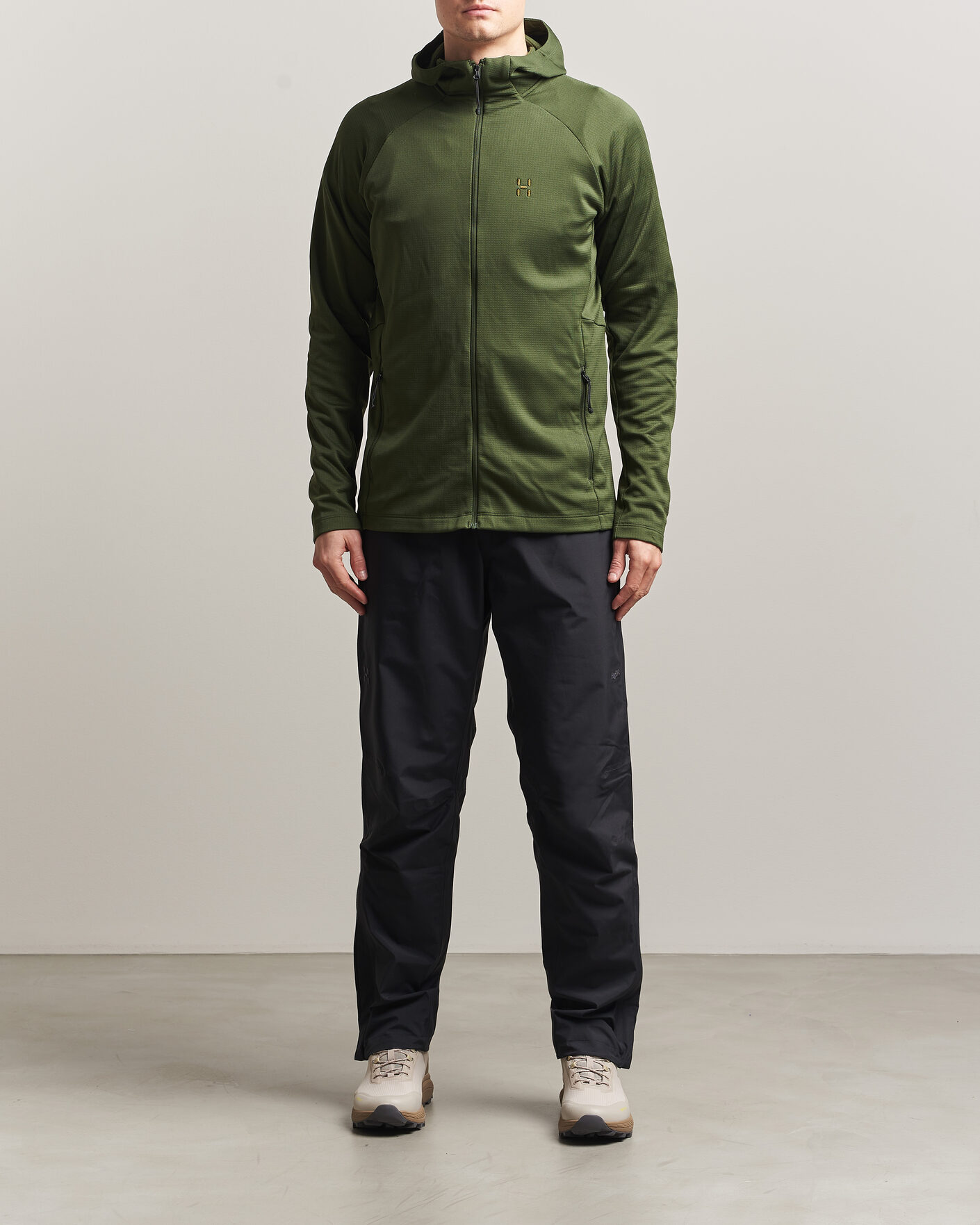 Herre | Trøjer | Haglöfs | Korp Mid Fleece Hood Seaweed Green