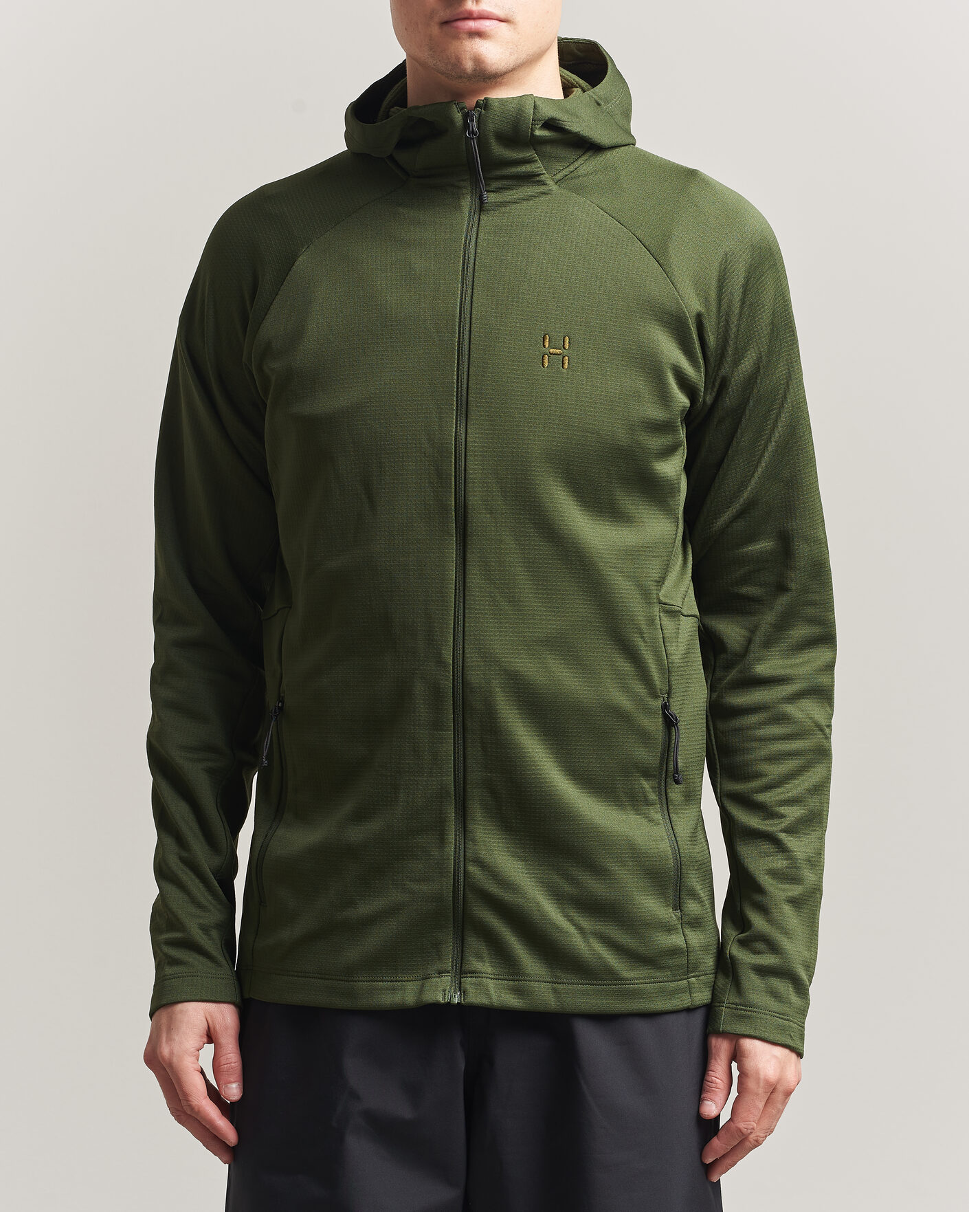 Herre | Trøjer | Haglöfs | Korp Mid Fleece Hood Seaweed Green