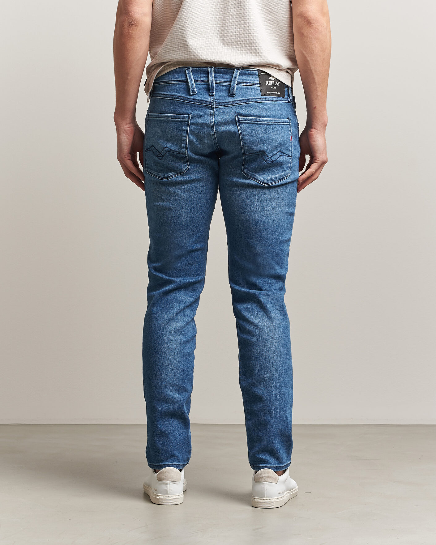 Herre | Bukser | Replay | Anbass Powerstretch Jeans Medium Blue