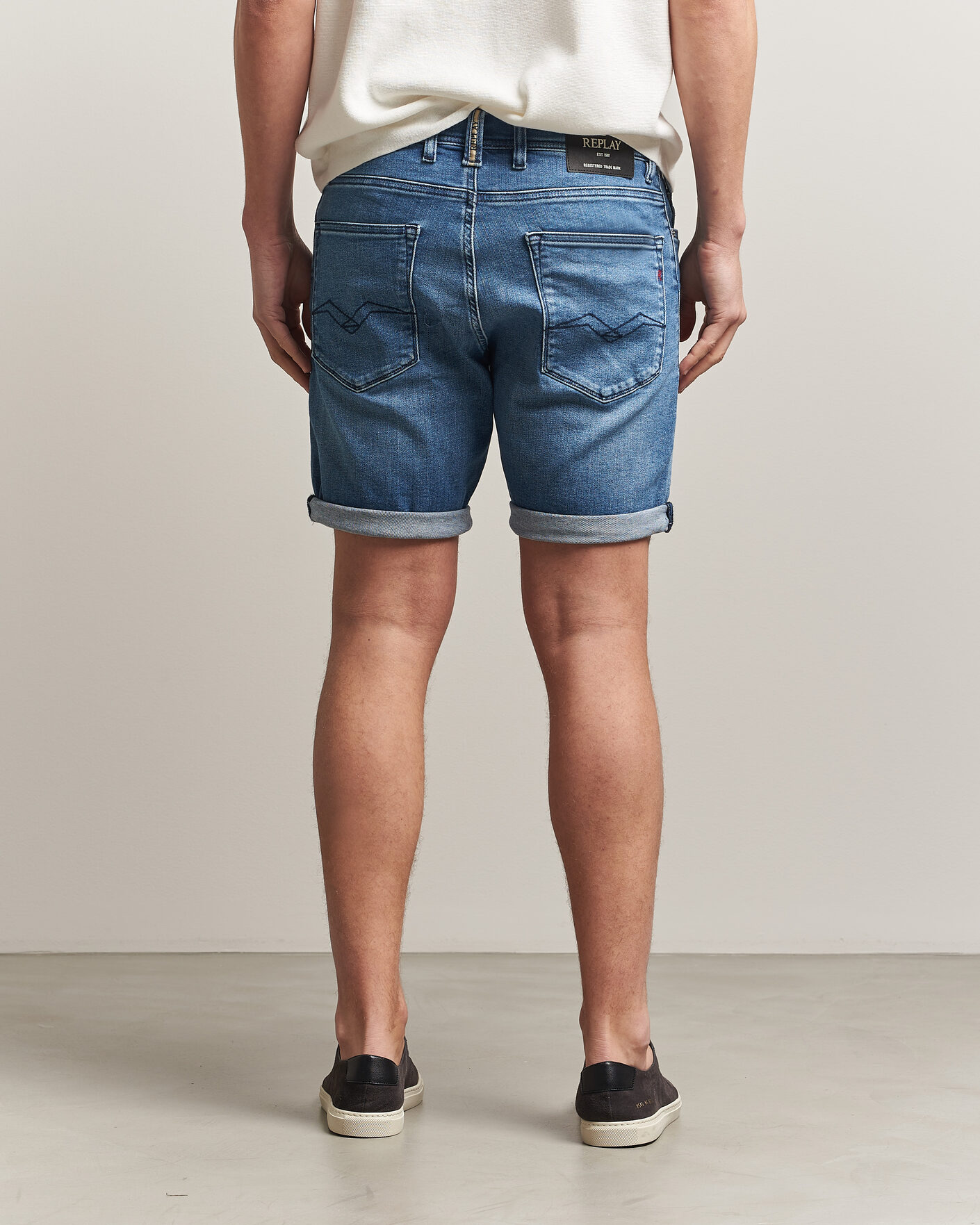Herre | Shorts | Replay | RBJ981 Stretch Denim Shorts Light Blue