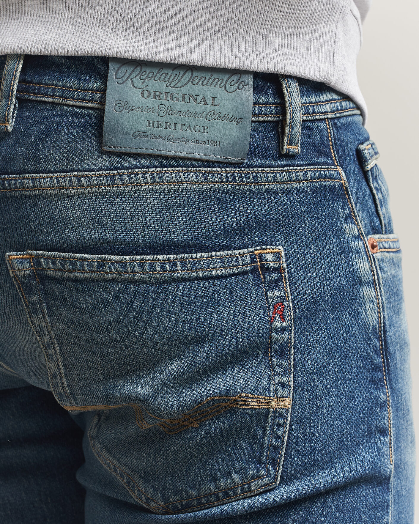 Herre | Bukser | Replay | Grover Heritage Original Stretch Jeans Medium Blue
