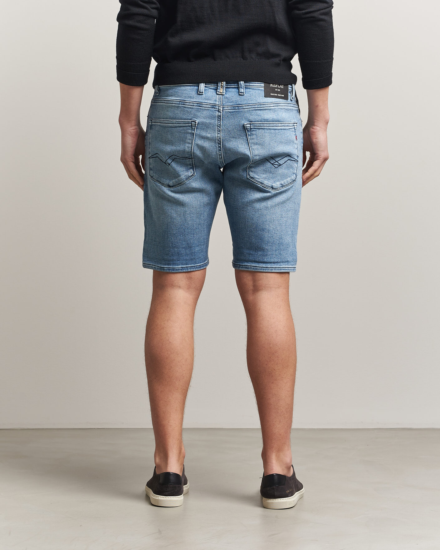 Herre | Shorts | Replay | RBJ981 Stretch Denim Shorts Light Blue