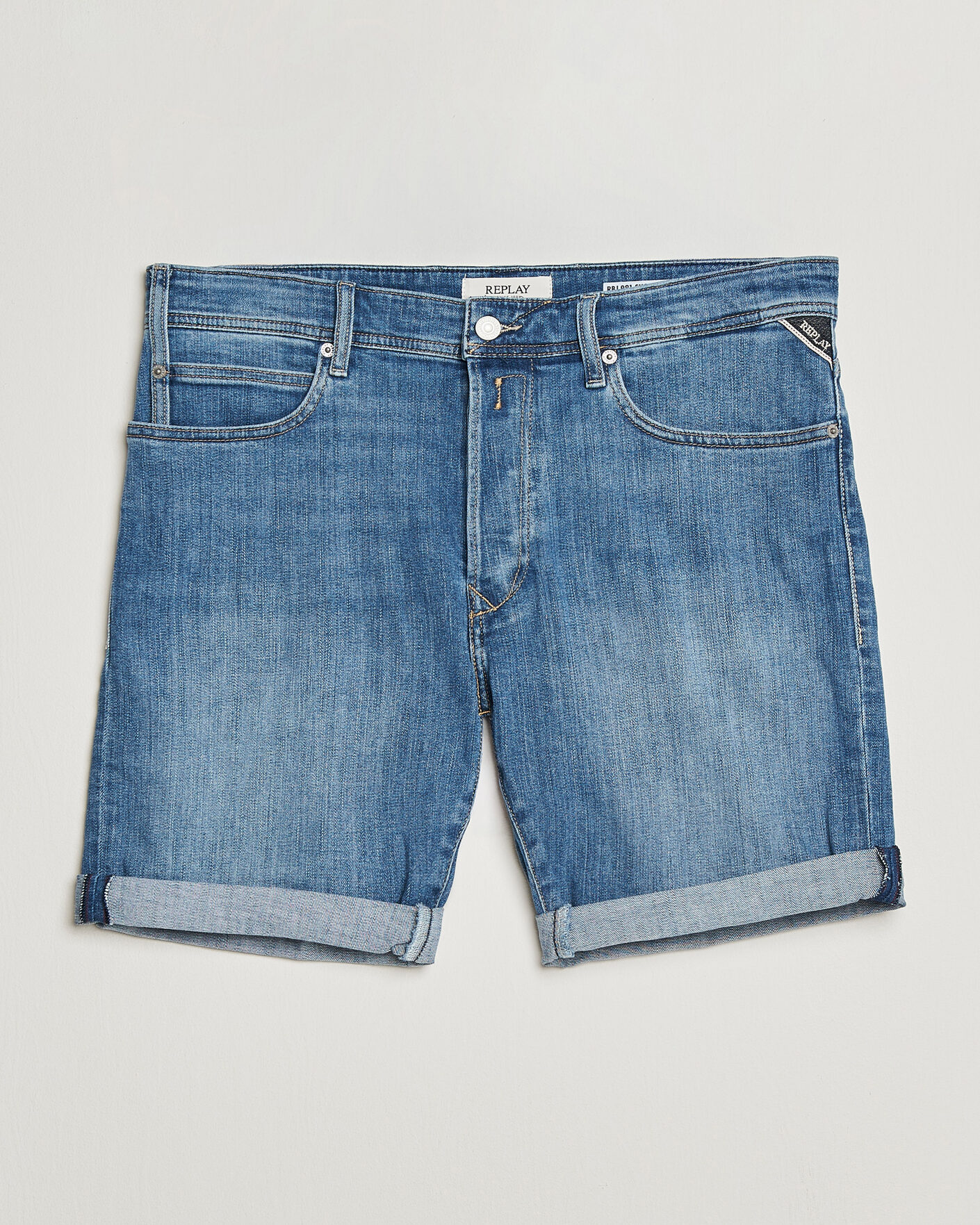 Herre | Shorts | Replay | RBJ981 Stretch Denim Shorts Light Blue