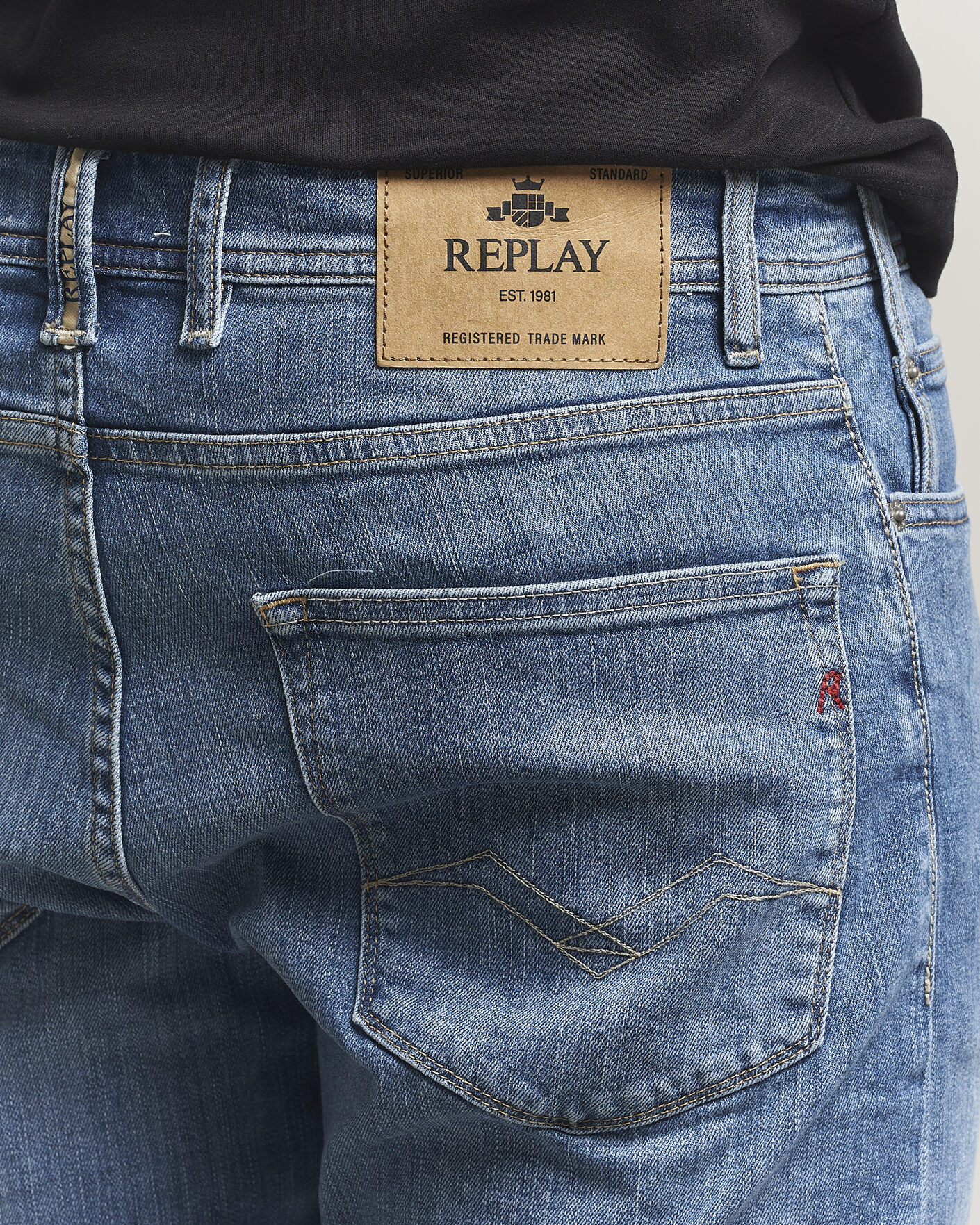 Herre | Shorts | Replay | RBJ981 Stretch Denim Shorts Light Blue