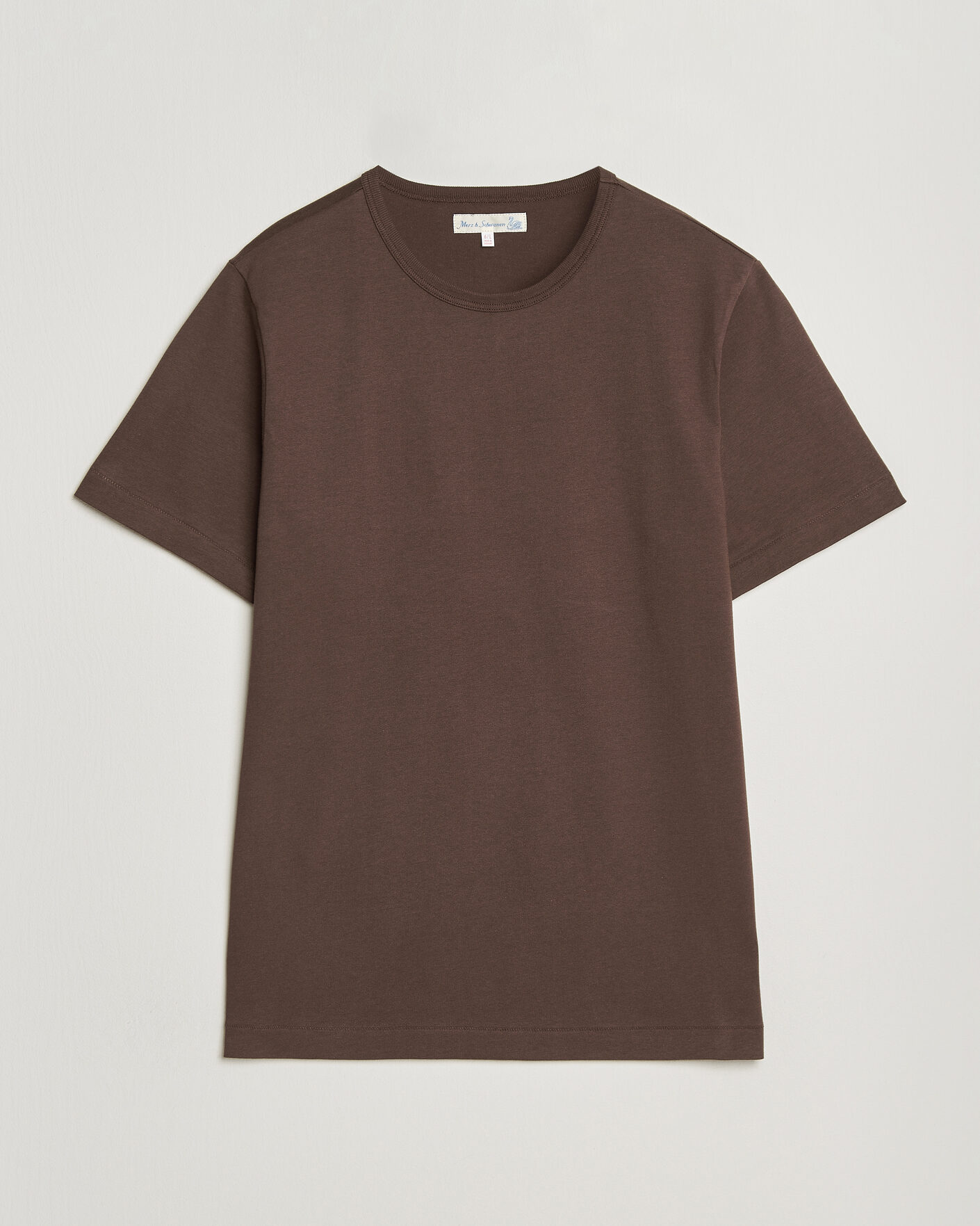 Herre | T-Shirts | Merz b. Schwanen | Classic Fit Sturdy Loopwheeled T-Shirt Chocolate