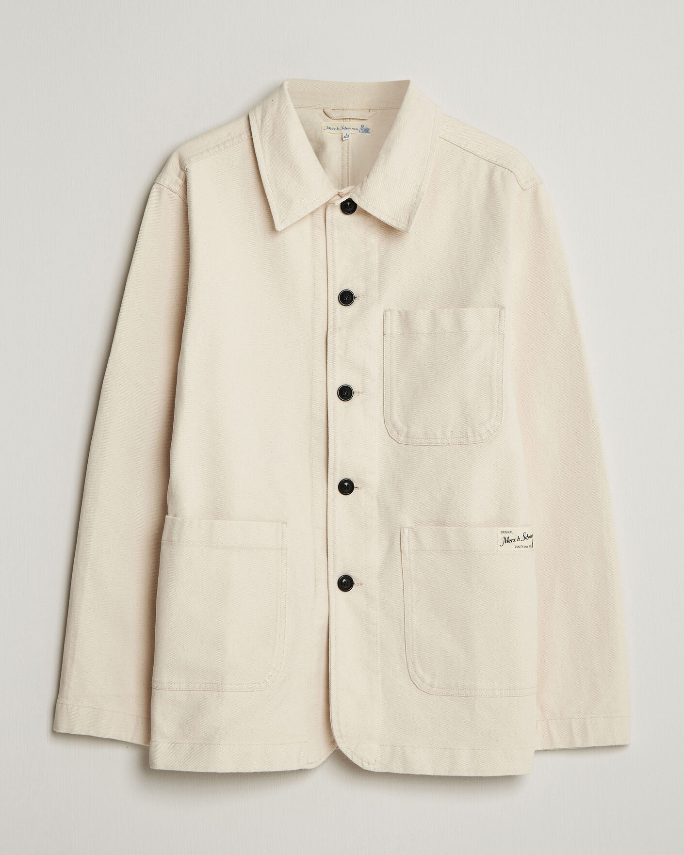 Herre | Skjorter | Merz b. Schwanen | Worker Cotton Twill Overshirt Nature