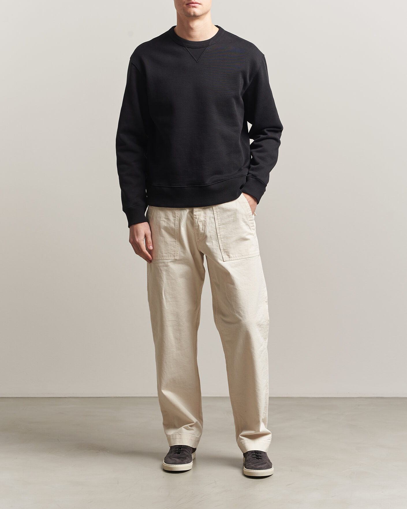 Herre | Trøjer | Merz b. Schwanen | Classic Fit Authentic Fleece Sweatshirt Black