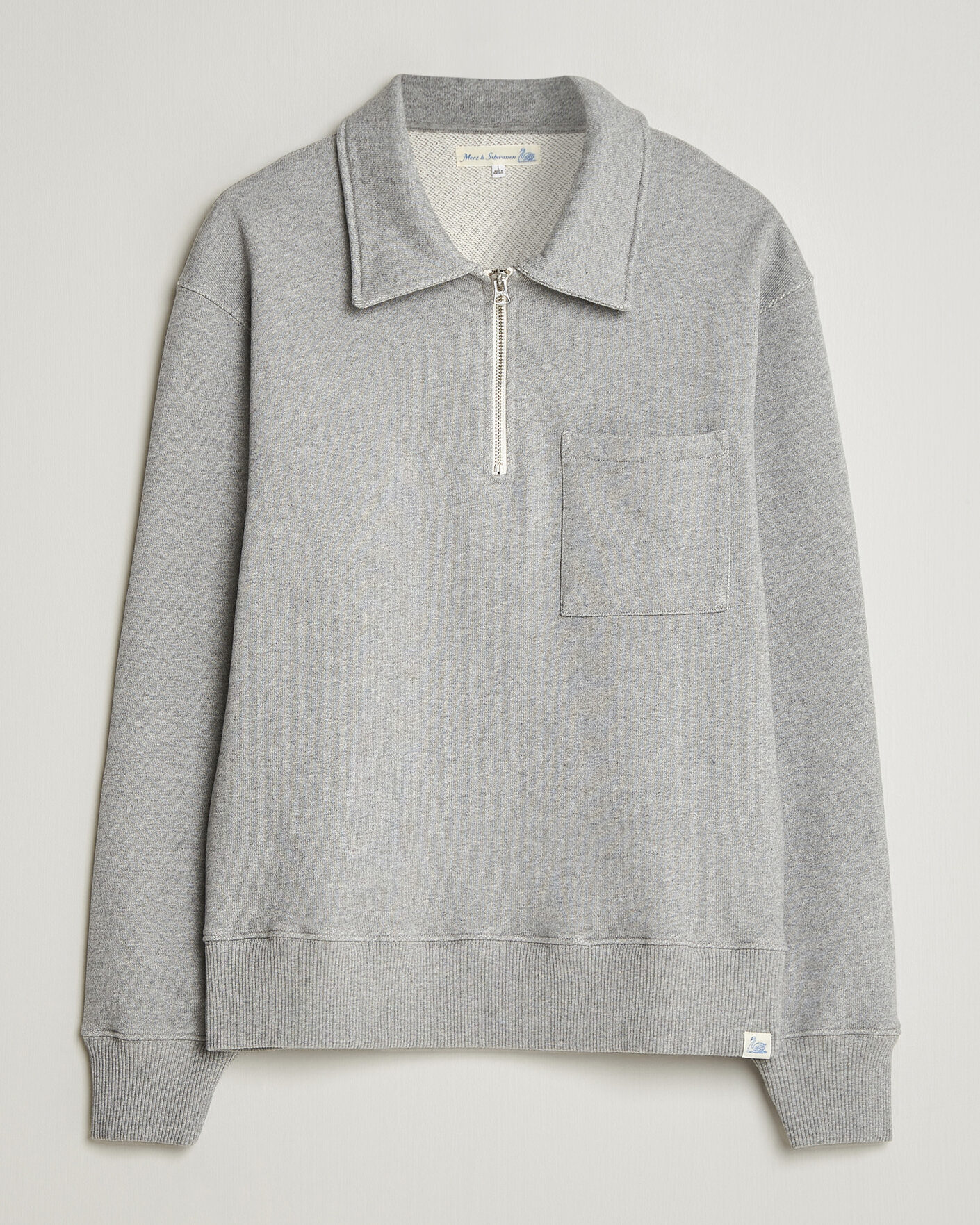 Herre | Trøjer | Merz b. Schwanen | Classic Fit Authentic Fleece Half Zip Grey Melange