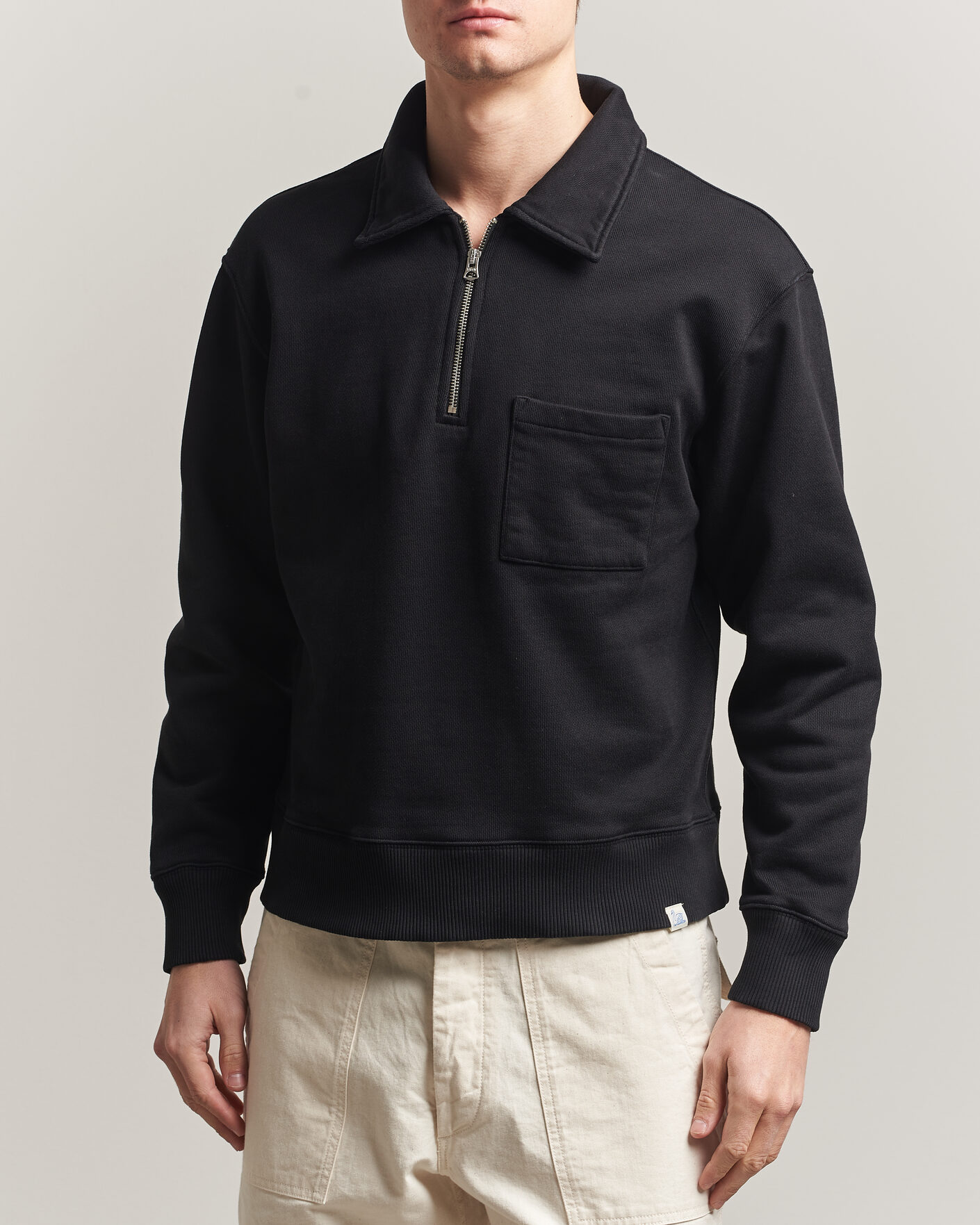 Herre | Trøjer | Merz b. Schwanen | Classic Fit Authentic Fleece Half Zip Black