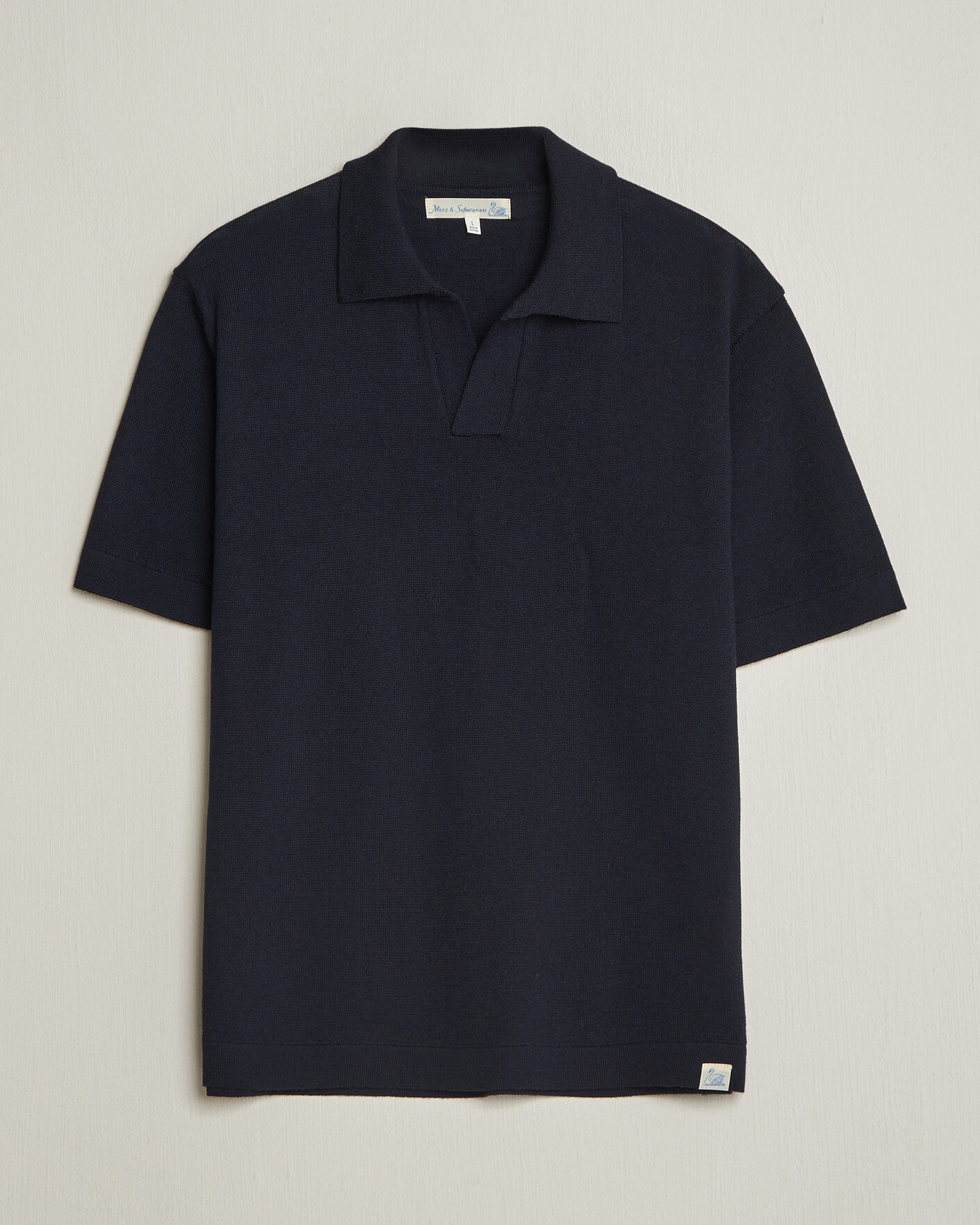 Herre | Polotrøjer | Merz b. Schwanen | Relaxed Fit Merino Knitted Polo Dark Navy
