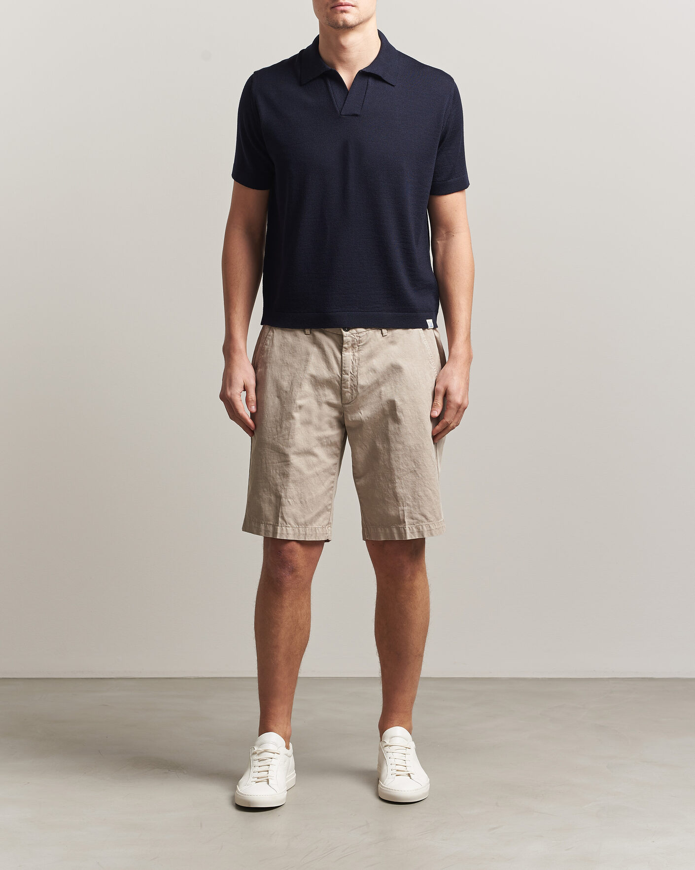 Herre | Polotrøjer | Merz b. Schwanen | Relaxed Fit Merino Knitted Polo Dark Navy