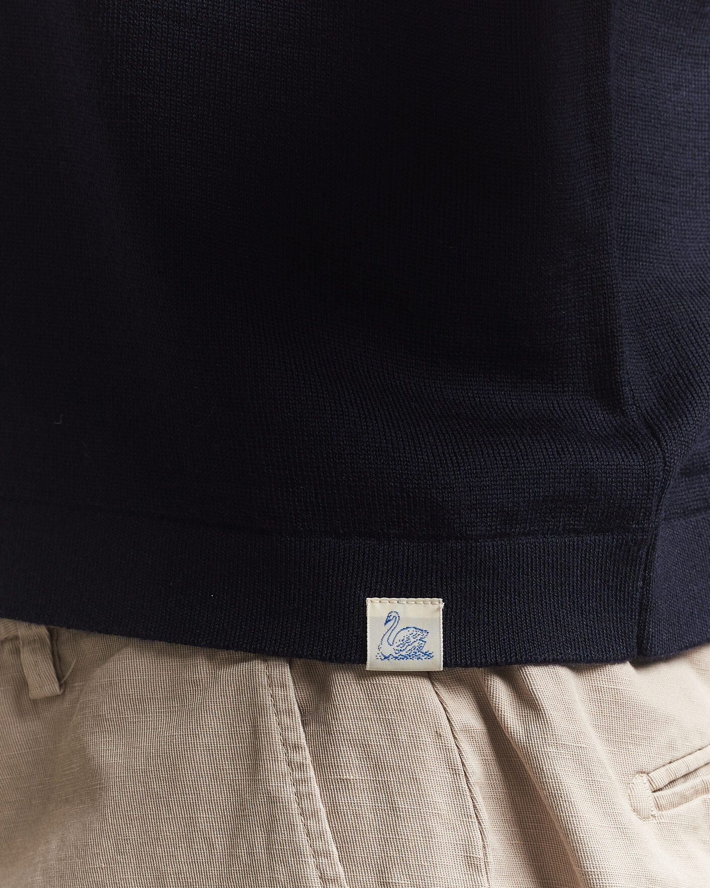 Herre | Polotrøjer | Merz b. Schwanen | Relaxed Fit Merino Knitted Polo Dark Navy